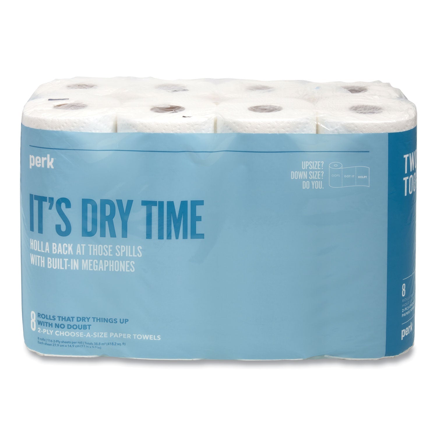 Perk™ Choose-A-Size Kitchen Roll Paper Towels, 2-Ply, 5.9 X 11, White, 116 Sheets/Roll, 8 Rolls/Pack