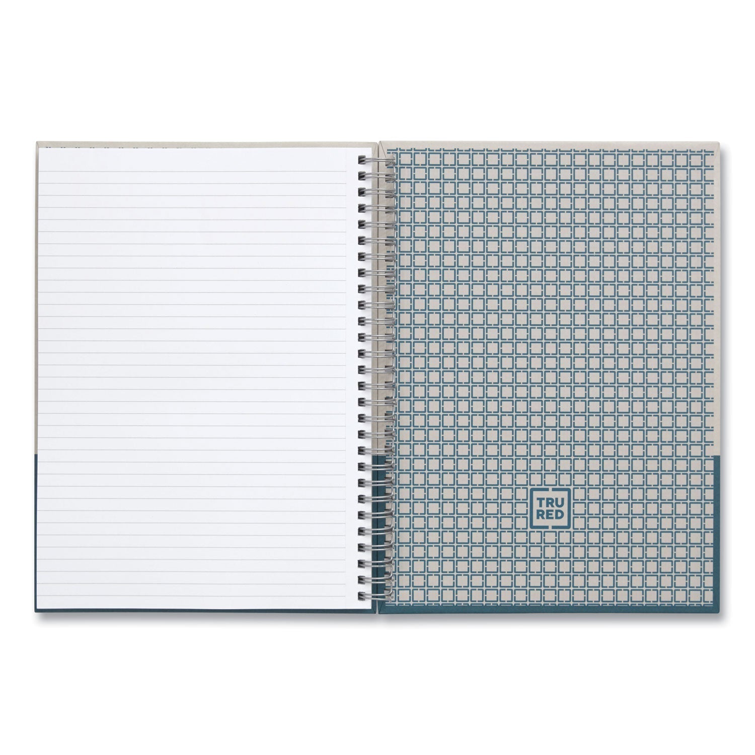 TRU RED™ Wirebound Hardcover Notebook, 1-Subject, Narrow Rule, Gray/Teal Cover, (80) 9.5 x 6.5 Sheets