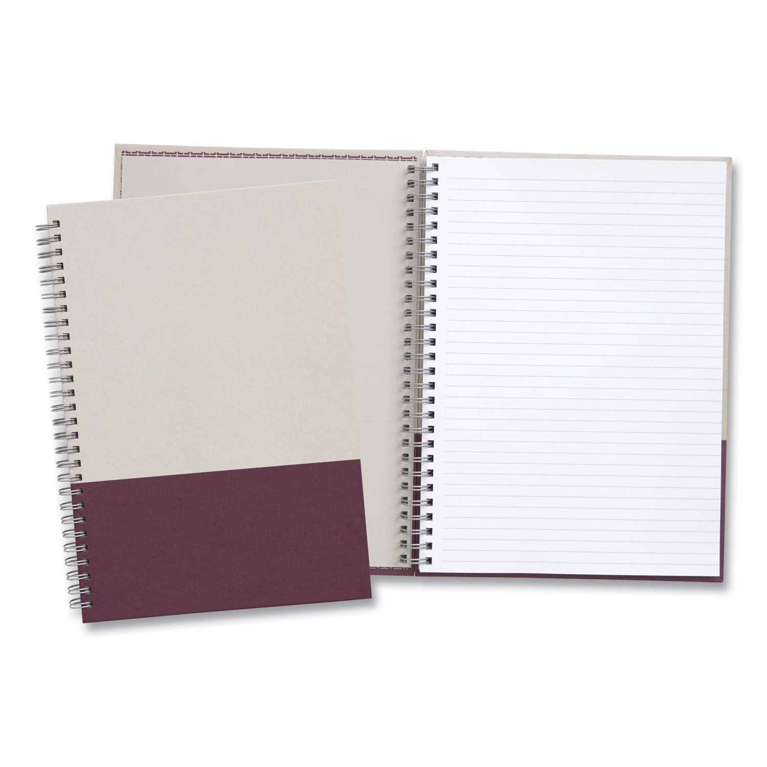 TRU RED™ Wirebound Hardcover Notebook, 1-Subject, Narrow Rule, Gray/Purple Cover, (80) 9.5 x 6.5 Sheets