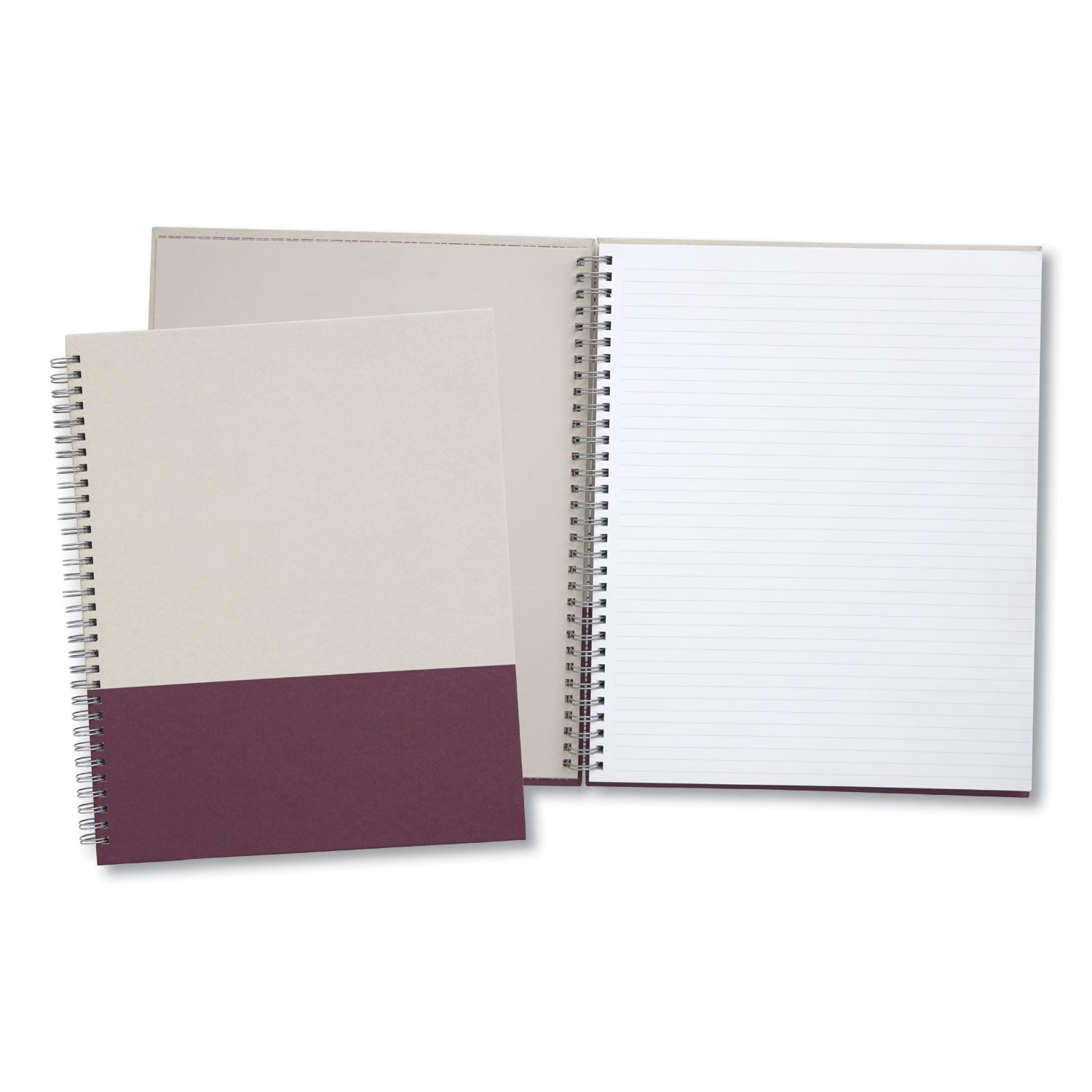 TRU RED™ Wirebound Hardcover Notebook, 1-Subject, Narrow Rule, Gray/Purple Cover, (80) 11 x 8.5 Sheets