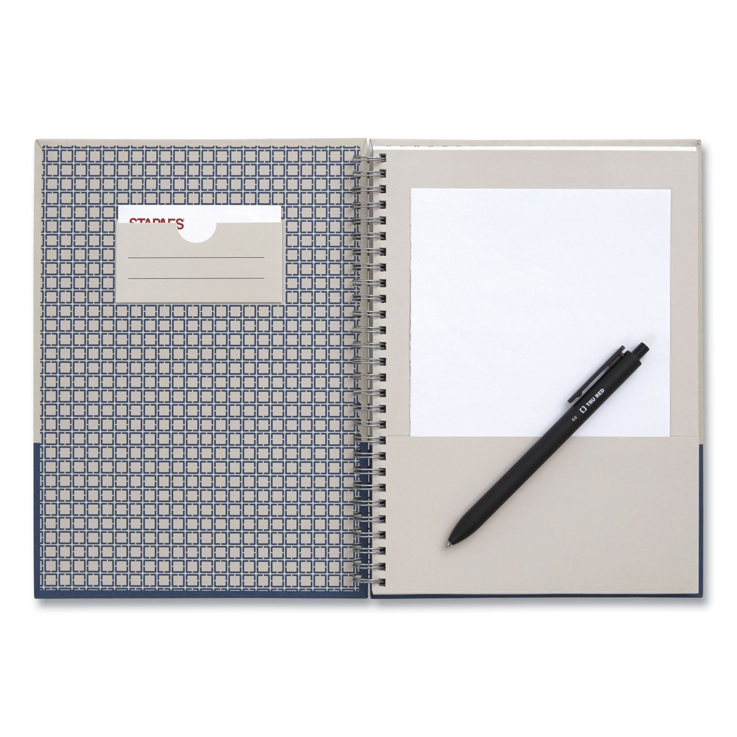 TRU RED™ Wirebound Hardcover Notebook, 1-Subject, Narrow Rule, Gray/Blue Cover, (80) 9.5 x 6.5 Sheets