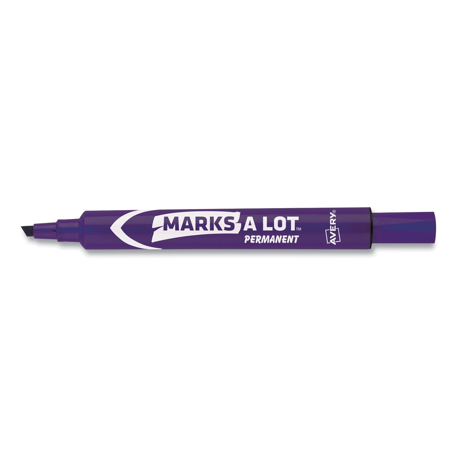 Avery® Marks A Lot Large Desk-Style Permanent Marker, Broad Chisel Tip, Purple, Dozen (8884)