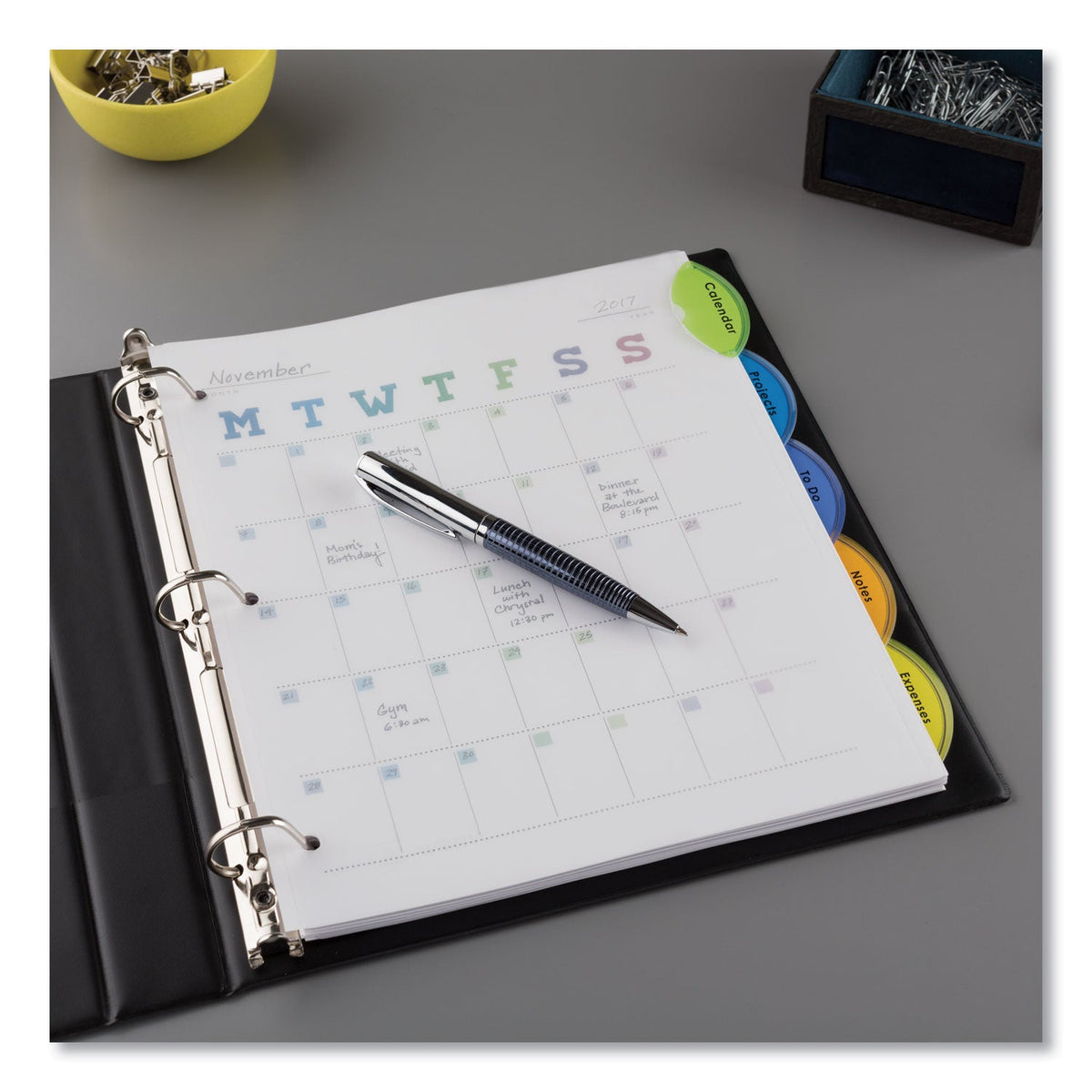 Avery® Insertable Style Edge Tab Plastic Dividers, 5-Tab, 11 X 8.5, Translucent, 1 Set