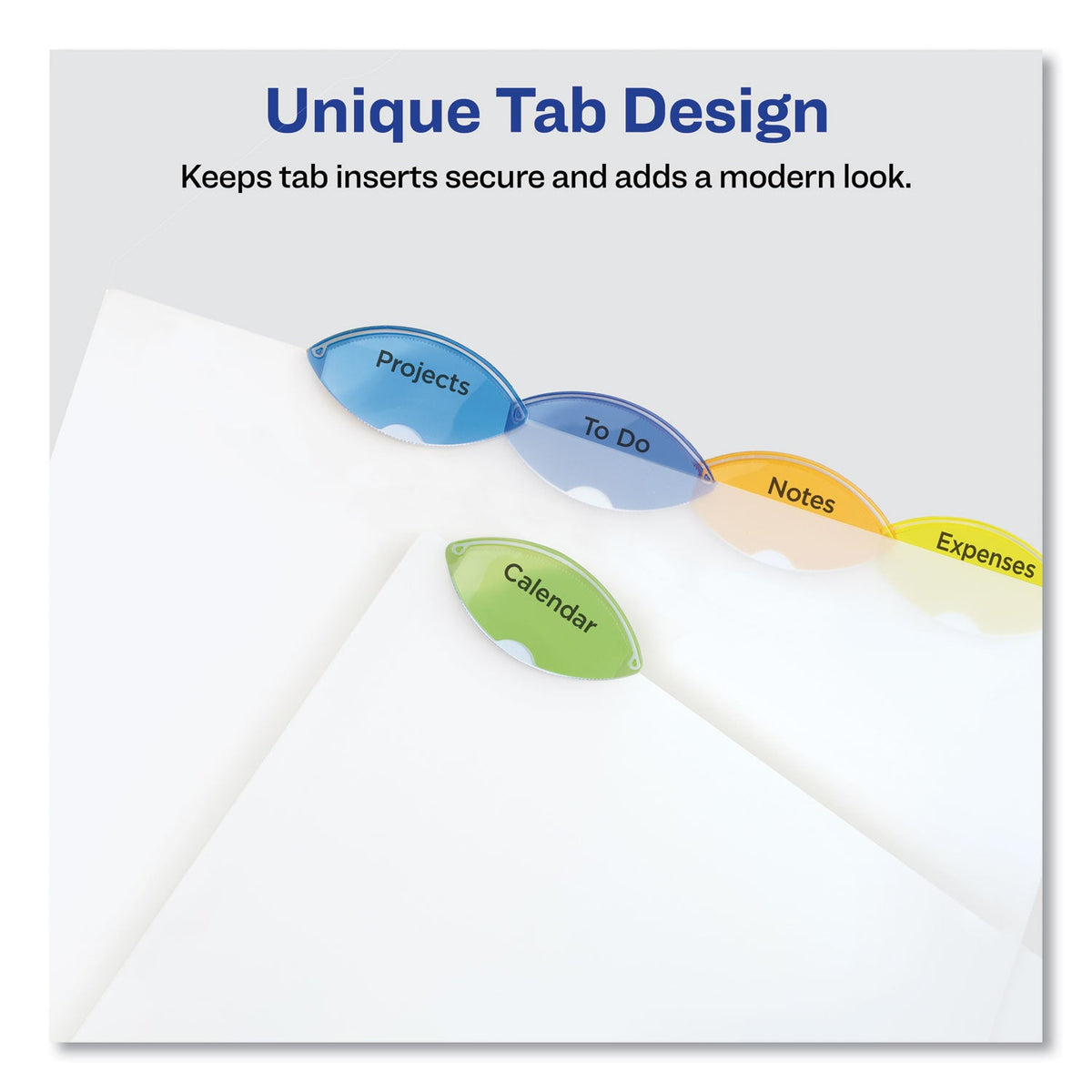 Avery® Insertable Style Edge Tab Plastic Dividers, 5-Tab, 11 X 8.5, Translucent, 1 Set