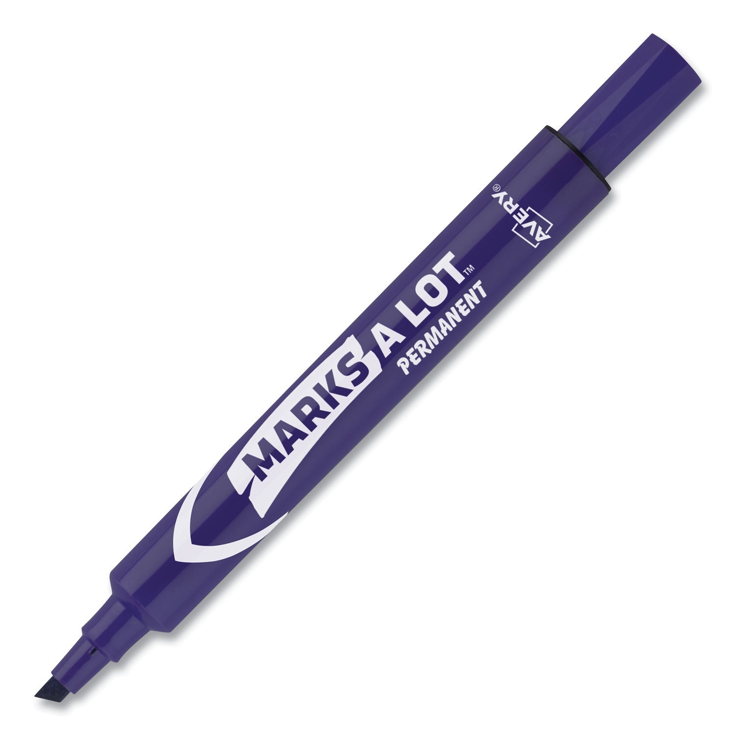 Avery® Marks A Lot Large Desk-Style Permanent Marker, Broad Chisel Tip, Purple, Dozen (8884)