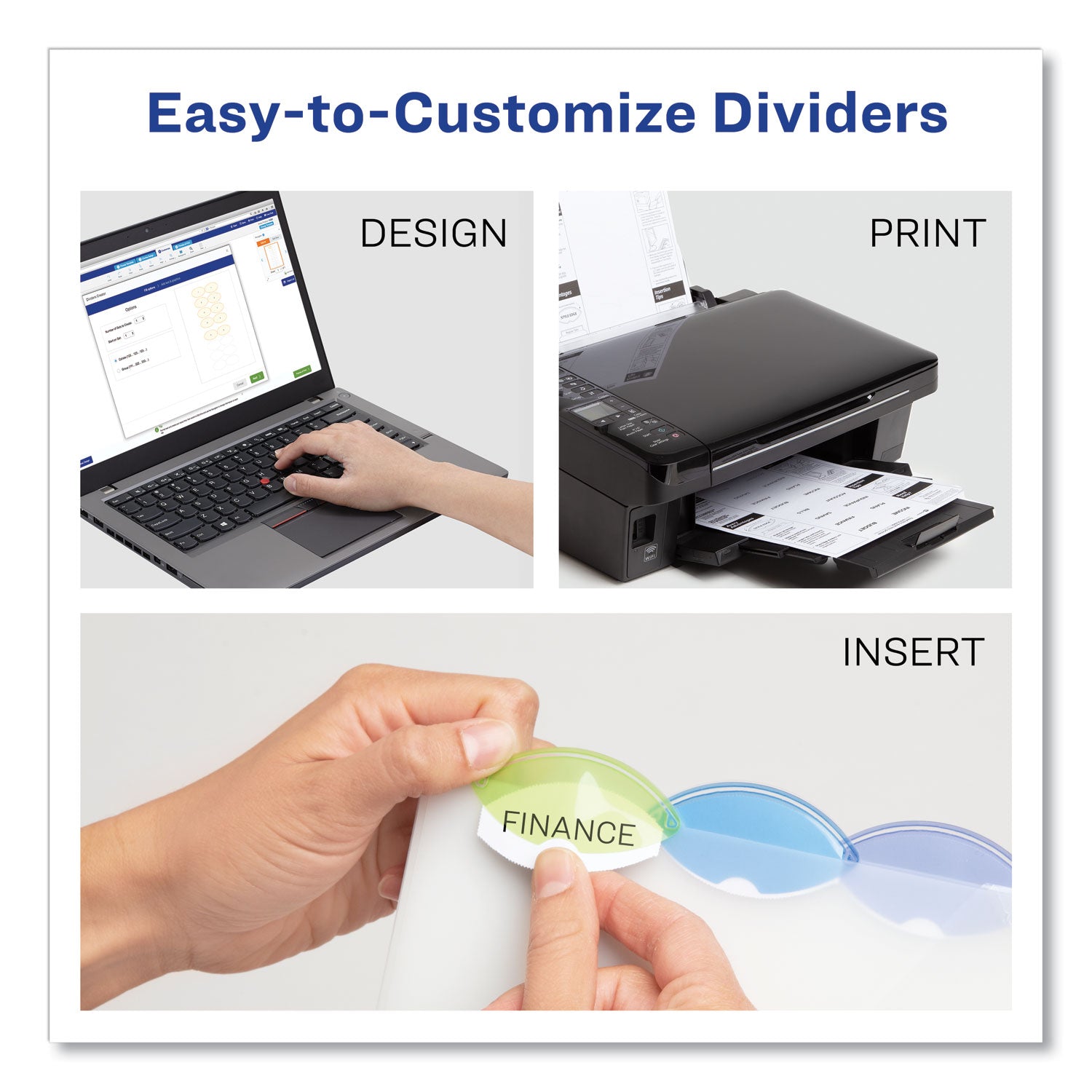 Avery® Insertable Style Edge Tab Plastic Dividers, 5-Tab, 11 X 8.5, Translucent, 1 Set