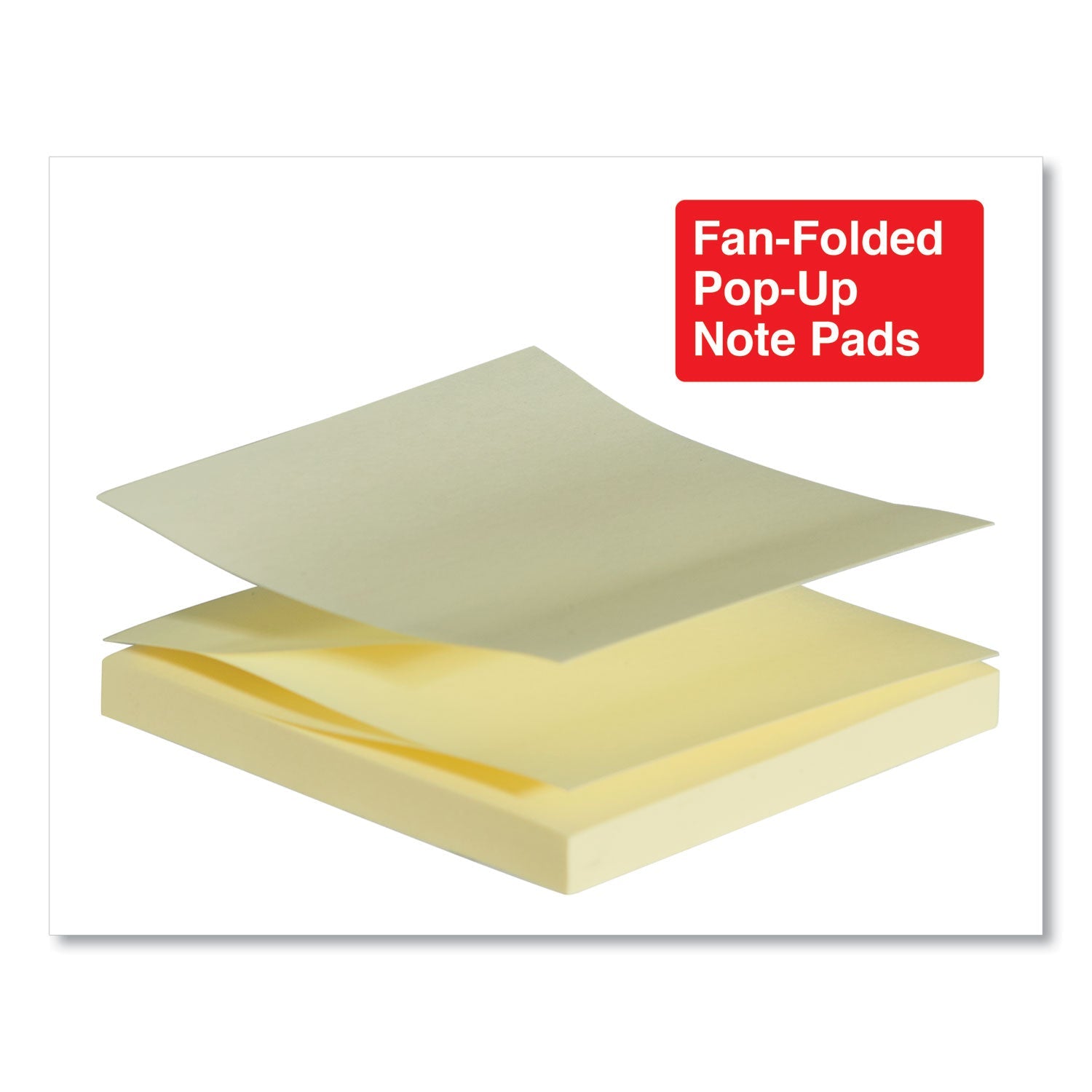 Universal® Fan-Folded Self-Stick Pop-Up Note Pads, 3" x 3", Assorted Pastel Colors, 100 Sheets/Pad, 12 Pads/Pack