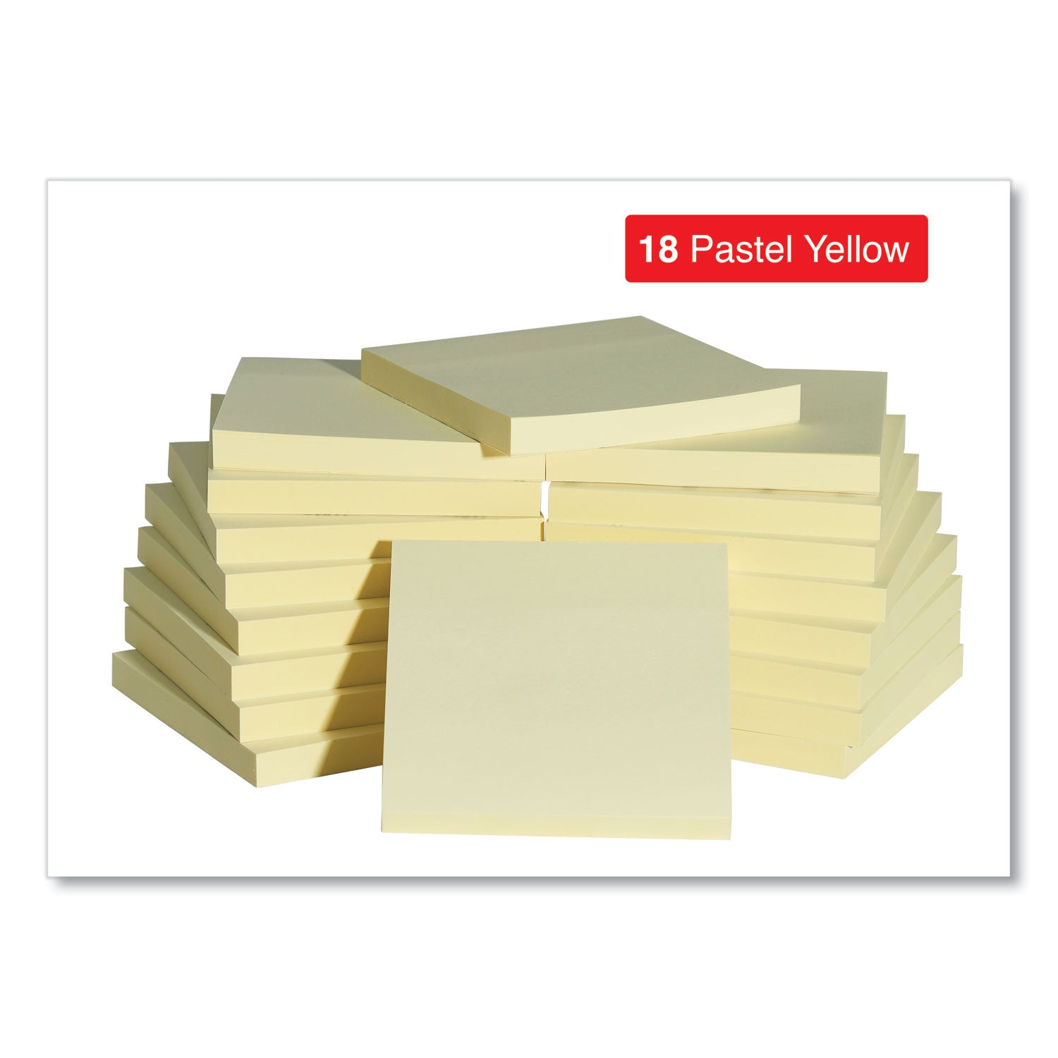 Universal® Self-Stick Note Pad Value Pack, 3" x 3", Yellow, 100 Sheets/Pad, 18 Pads/Pack