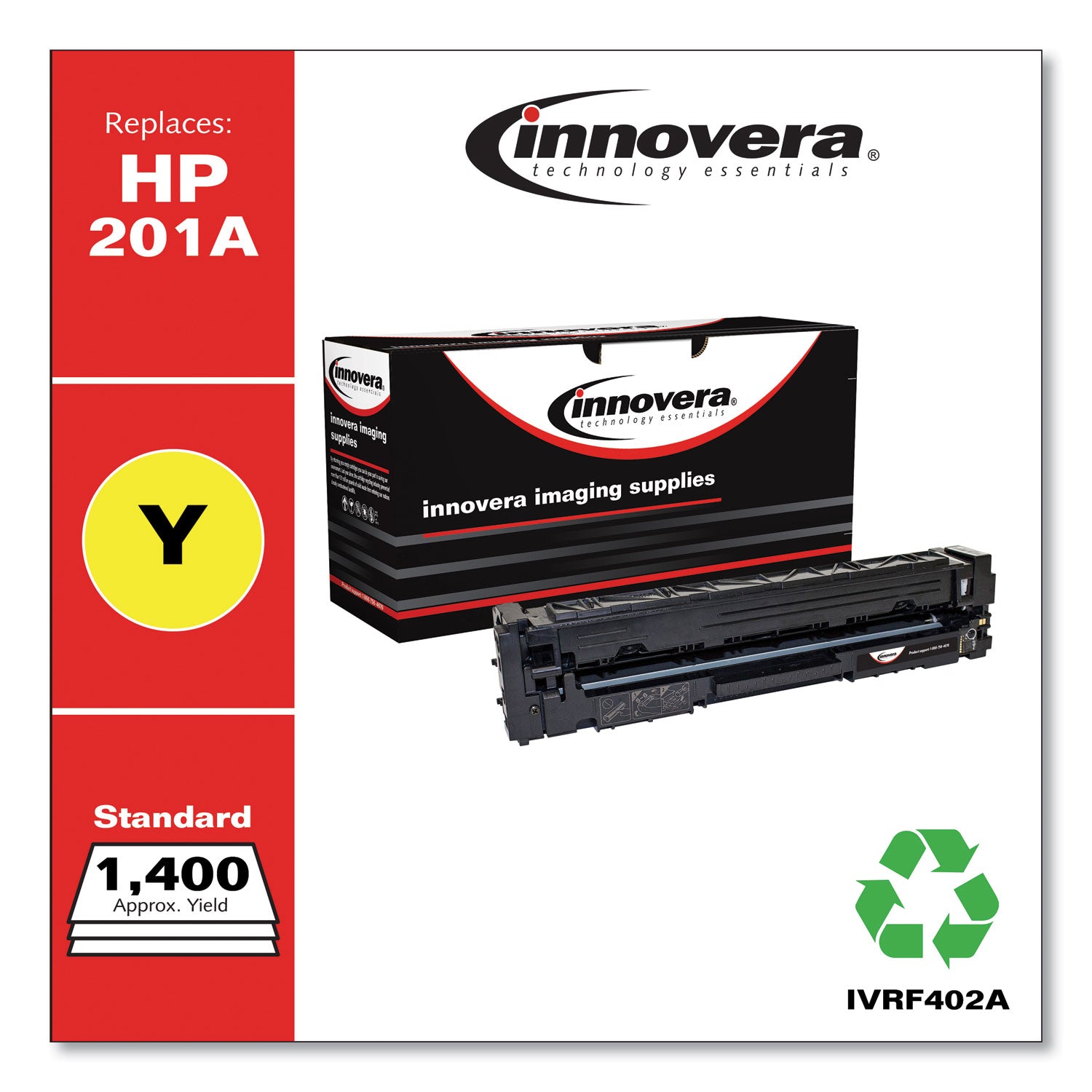 Innovera® Remanufactured Yellow Toner, Replacement for 201A (CF402A), 1,400 Page-Yield - Bloom Skins