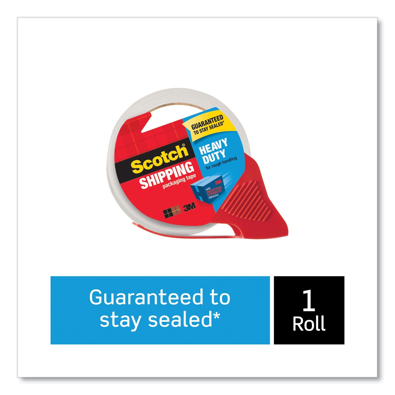 Scotch® 3850 Heavy-Duty Packaging Tape With Dispenser, 3" Core, 1.88" X 54.6 Yds, Clear, 1/roll