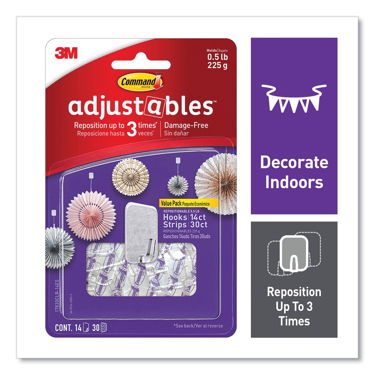 Command Adjustables Repositionable Mini Hooks