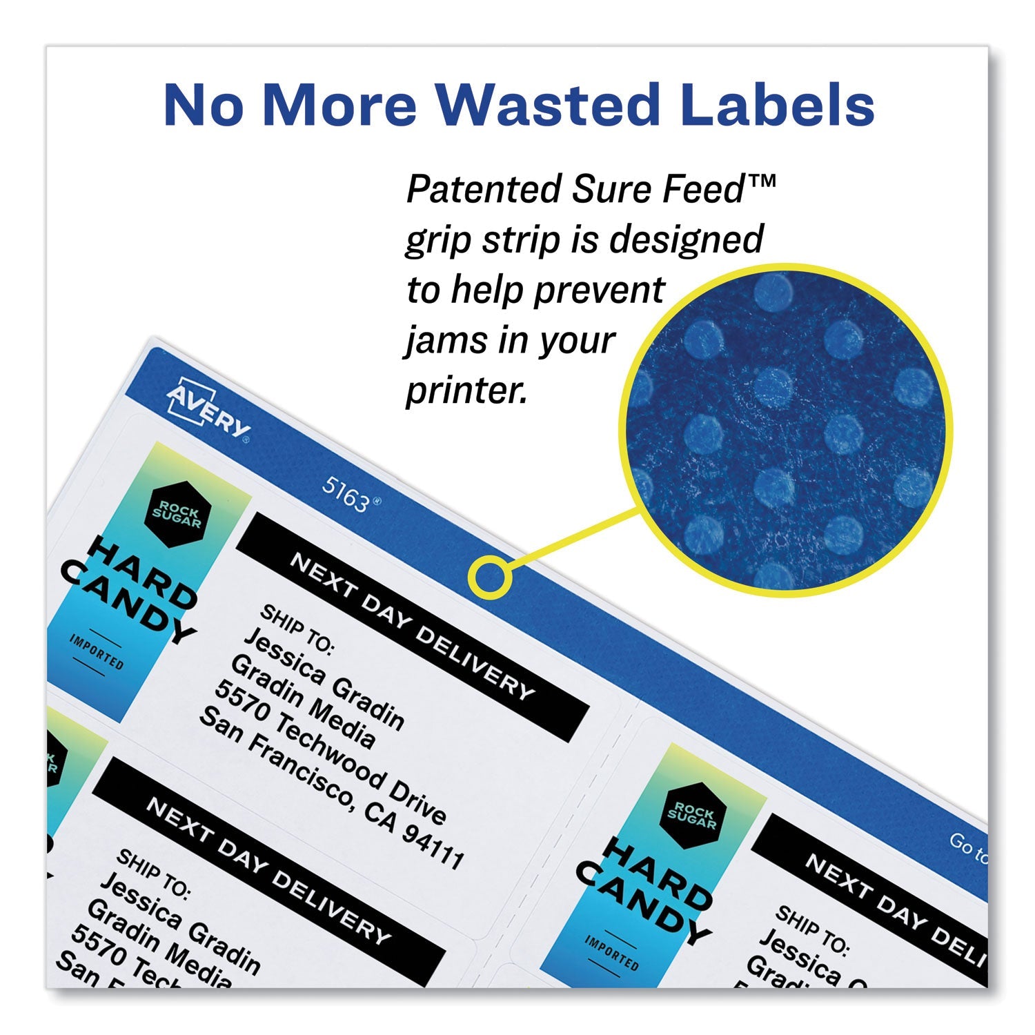 Avery® Shipping Labels W/ Trueblock Technology, Laser Printers, 2 X 4, White, 10/sheet, 250 Sheets/box