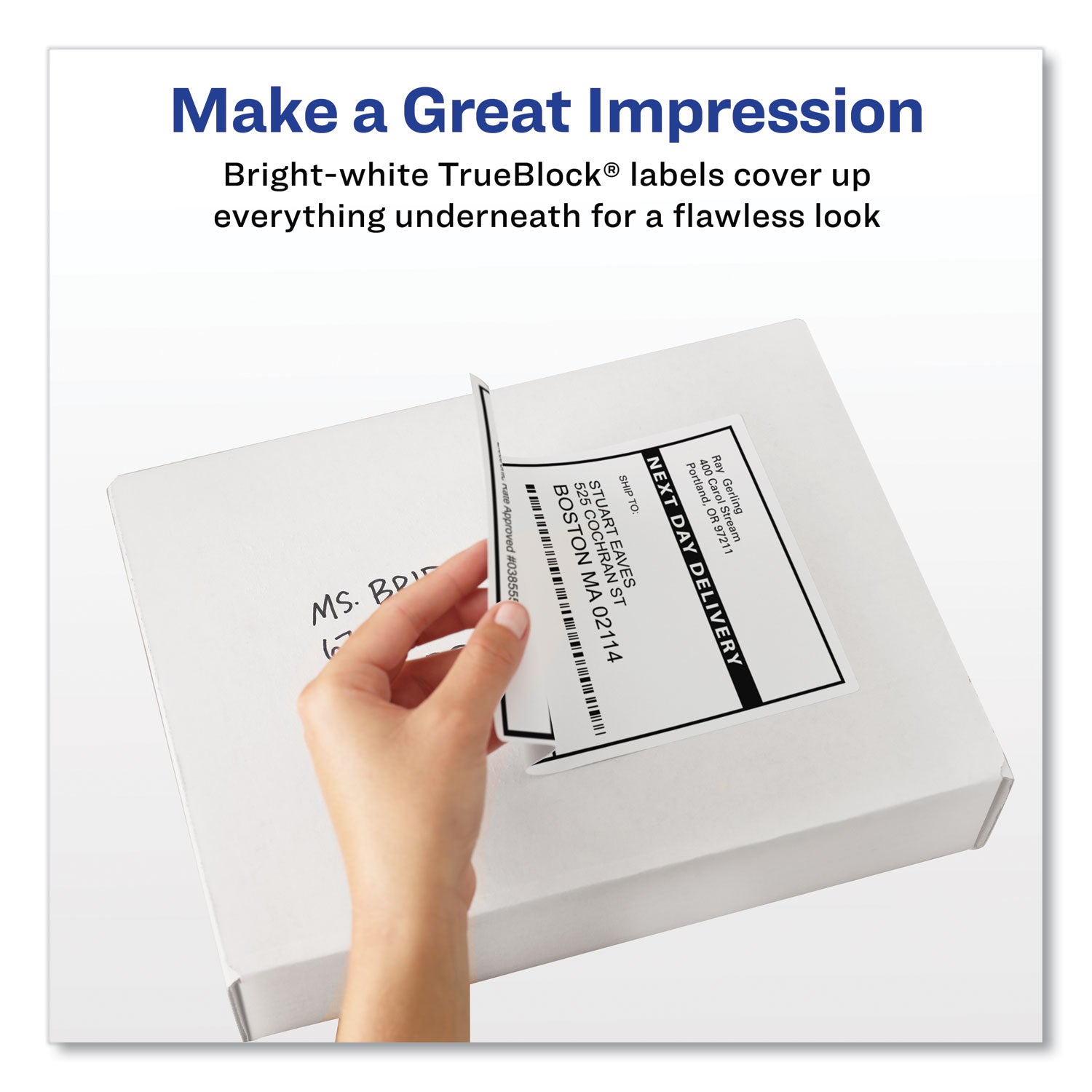 Avery® Shipping Labels W/ Trueblock Technology, Inkjet/laser Printers, 5.5 X 8.5, White, 2/sheet, 500 Sheets/box
