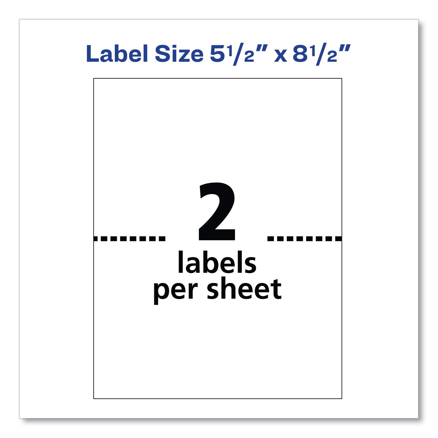 Avery® Shipping Labels W/ Trueblock Technology, Laser Printers, 5.5 X 8.5, White, 2/sheet, 250 Sheets/box