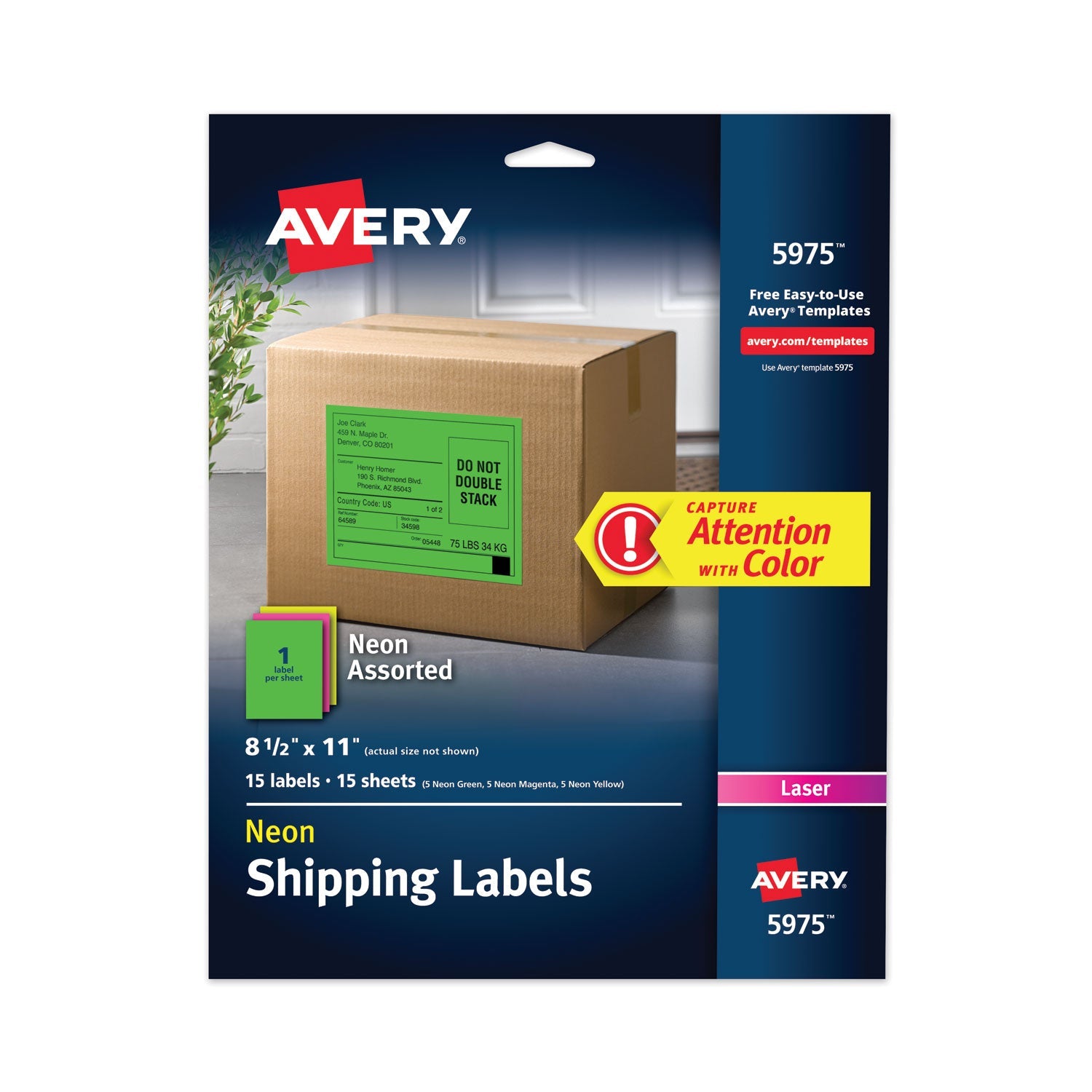 High-Visibility Laser ID Labels | Asst. Neon