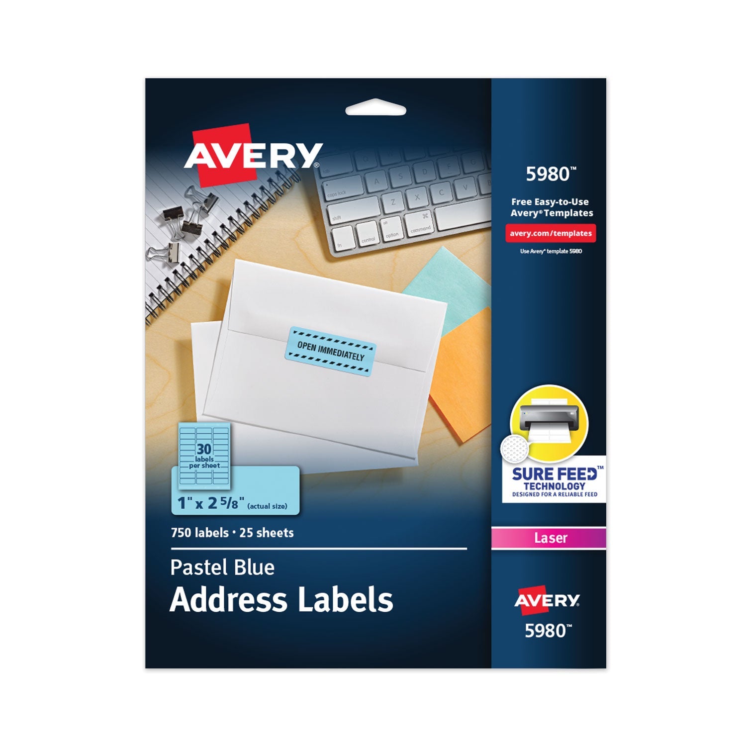 High-Visibility Laser ID Labels | 1x2.63, Blue