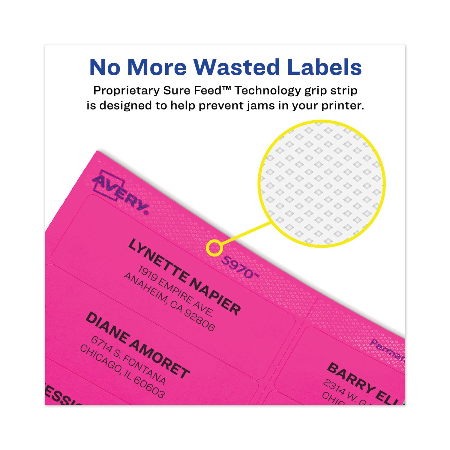 Avery® High-Visibility Permanent Laser ID Labels, 1 x 2.63, Asst. Neon, 450/Pack
