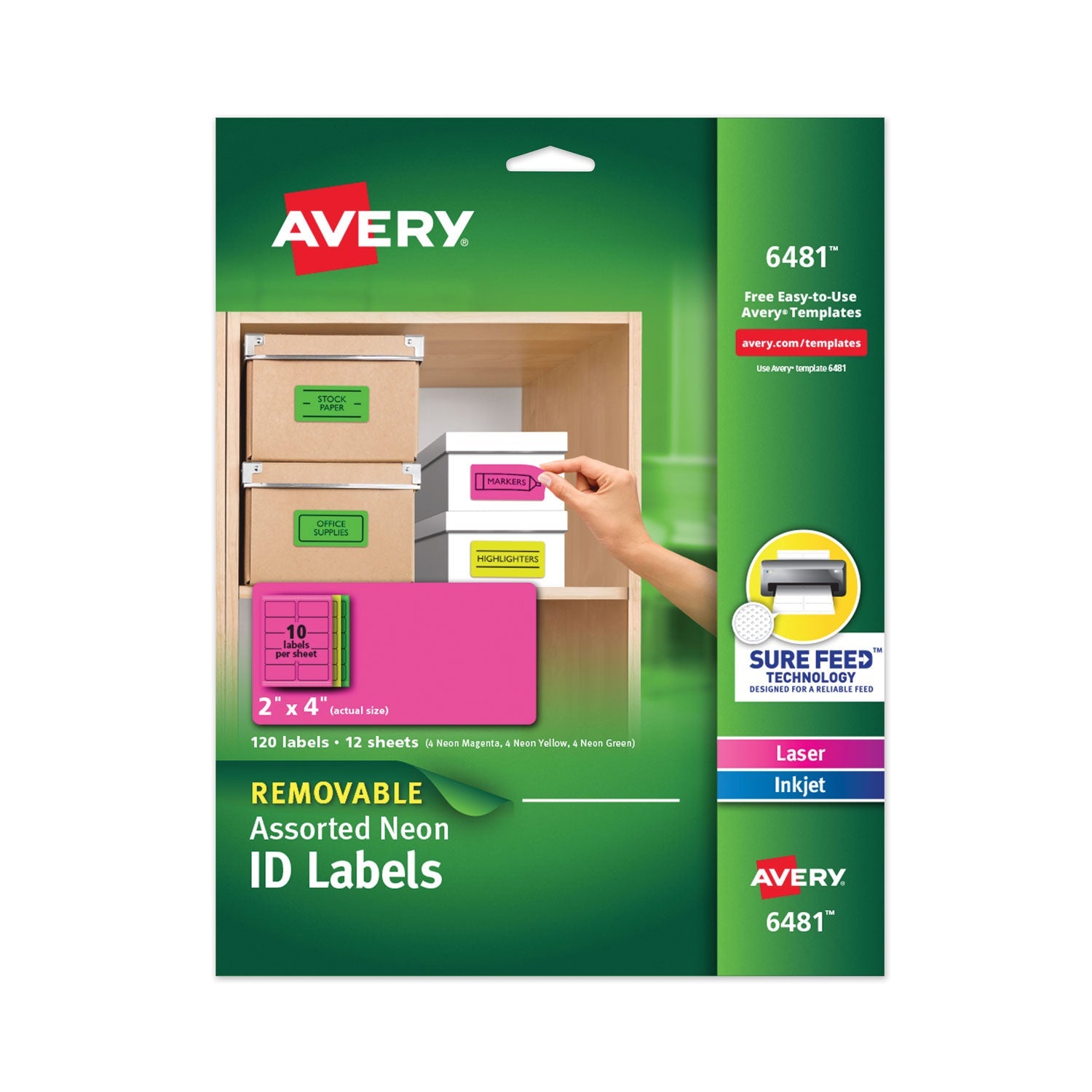 High-Vis Removable ID Labels | 2x4 | Asst. Neon