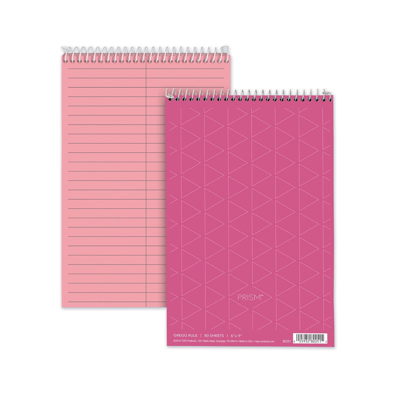 TOPS Prism Steno Pads | Gregg Rule Pink 4/Pack