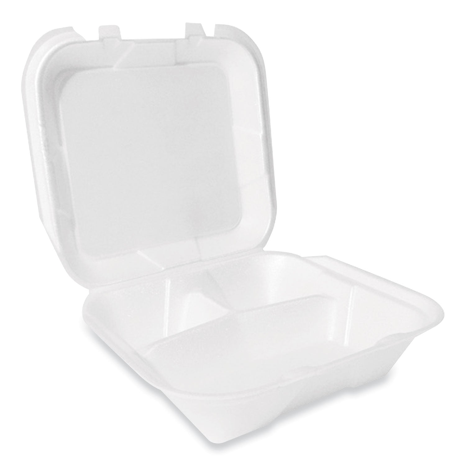 Plastifar 3-Compartment Foam Hinged Lid Container