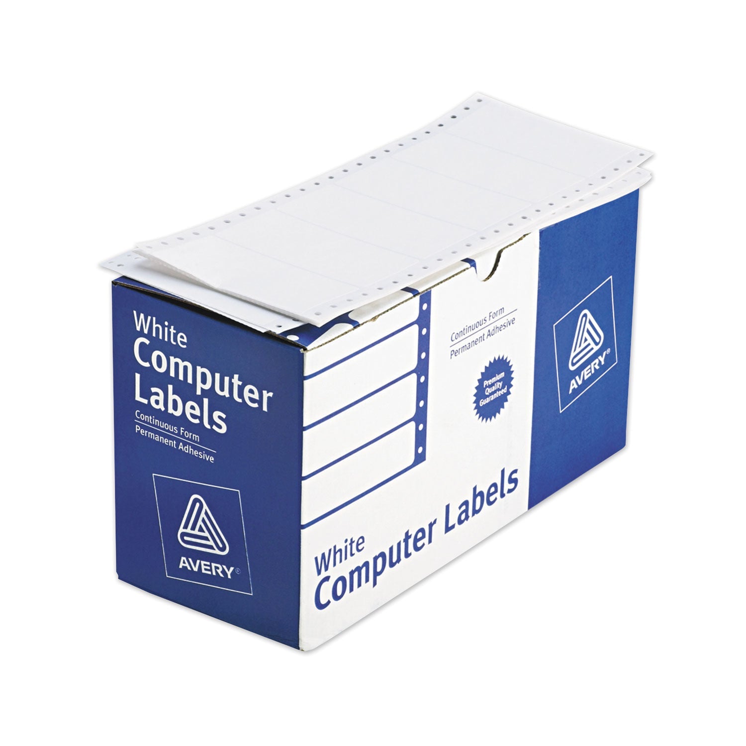 Avery® Dot Matrix Printer Mailing Labels, Pin-Fed Printers, 1.94 X 4, White, 5,000/box