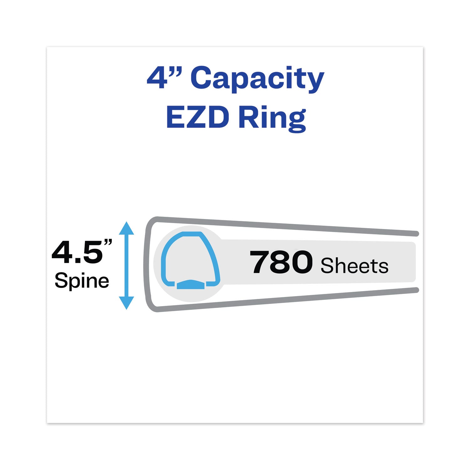 Avery® Heavy-Duty View Binder With Durahinge And Locking One Touch Ezd Rings, 3 Rings, 4" Capacity, 11 X 8.5, Navy Blue