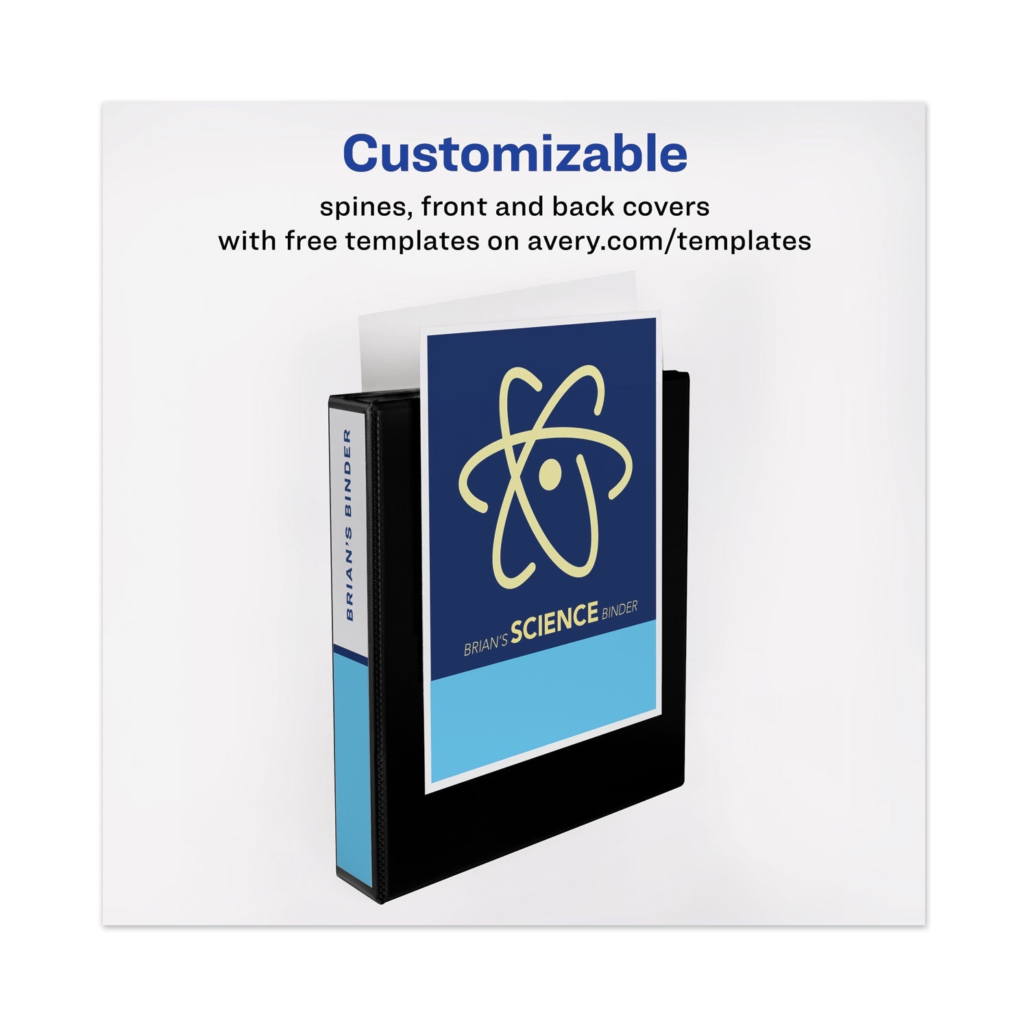 Avery® Heavy-Duty View Binder With Durahinge And One Touch Ezd Rings, 3 Rings, 1.5" Capacity, 11 X 8.5, Black