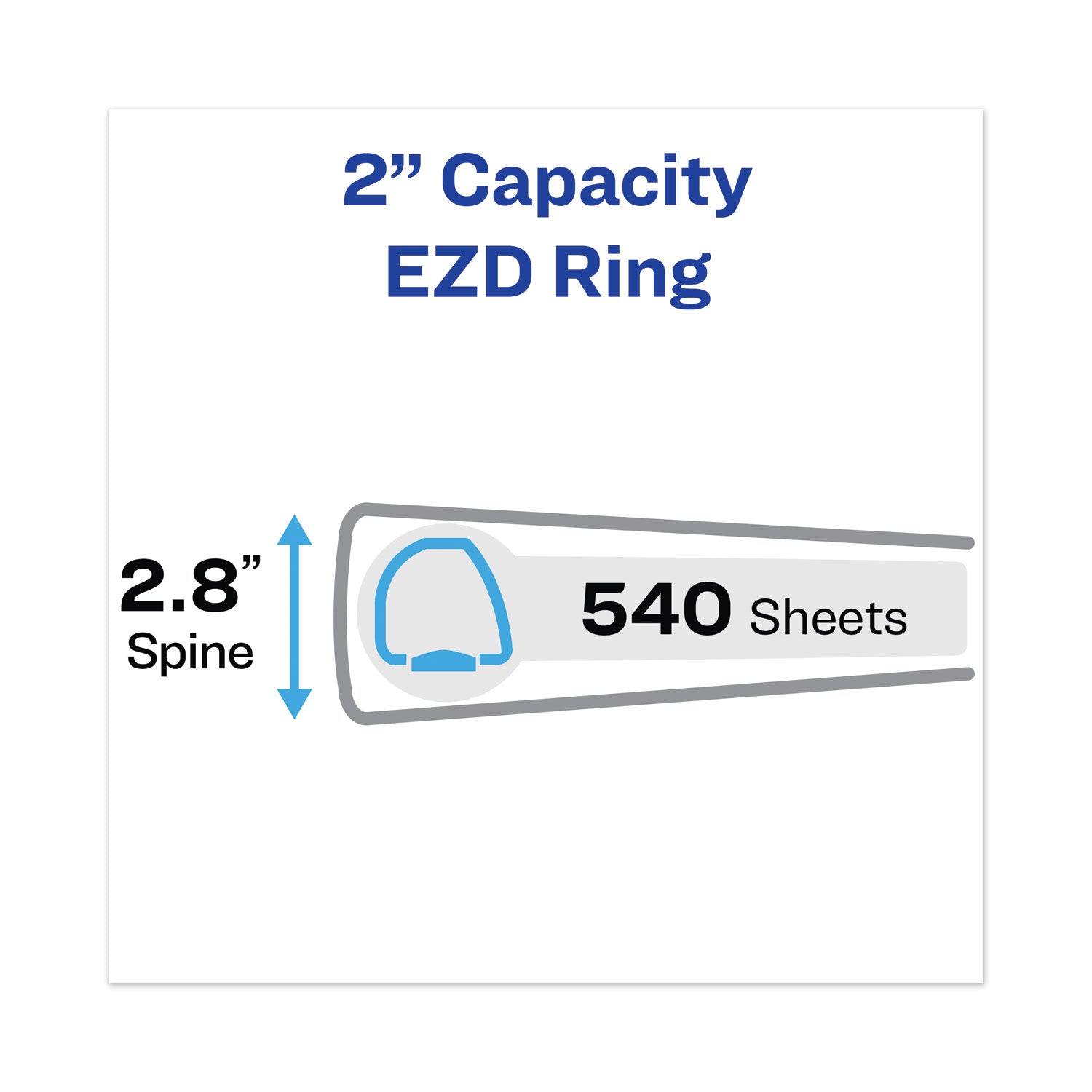 Avery® Heavy-Duty View Binder With Durahinge And One Touch Ezd Rings, 3 Rings, 2" Capacity, 11 X 8.5, Black