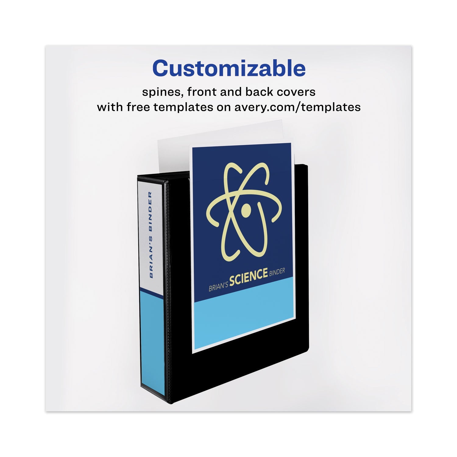 Avery® Heavy-Duty View Binder With Durahinge And One Touch Ezd Rings, 3 Rings, 2" Capacity, 11 X 8.5, Black