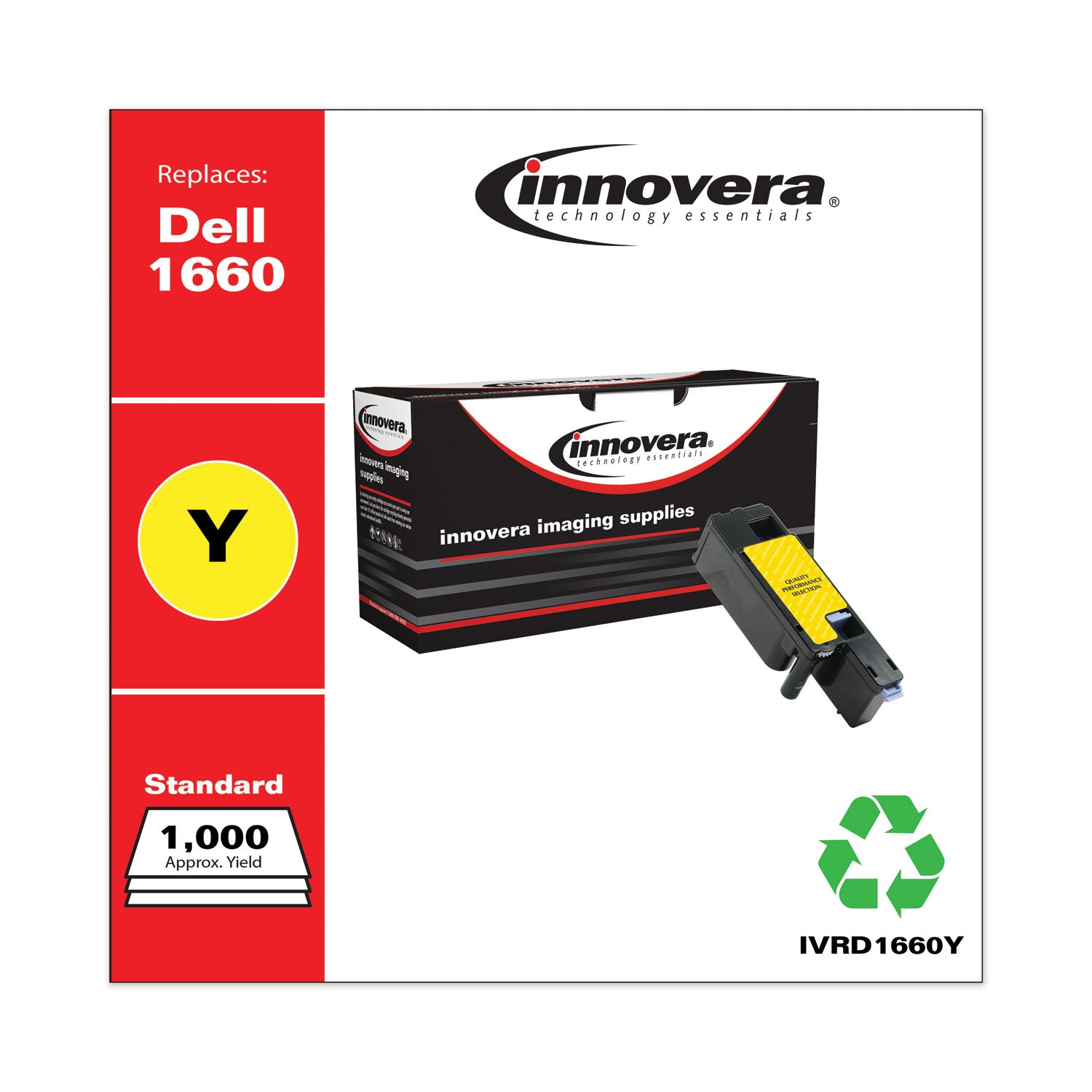 Innovera® Remanufactured Yellow Toner, Replacement for 332-0402, 1,000 Page-Yield