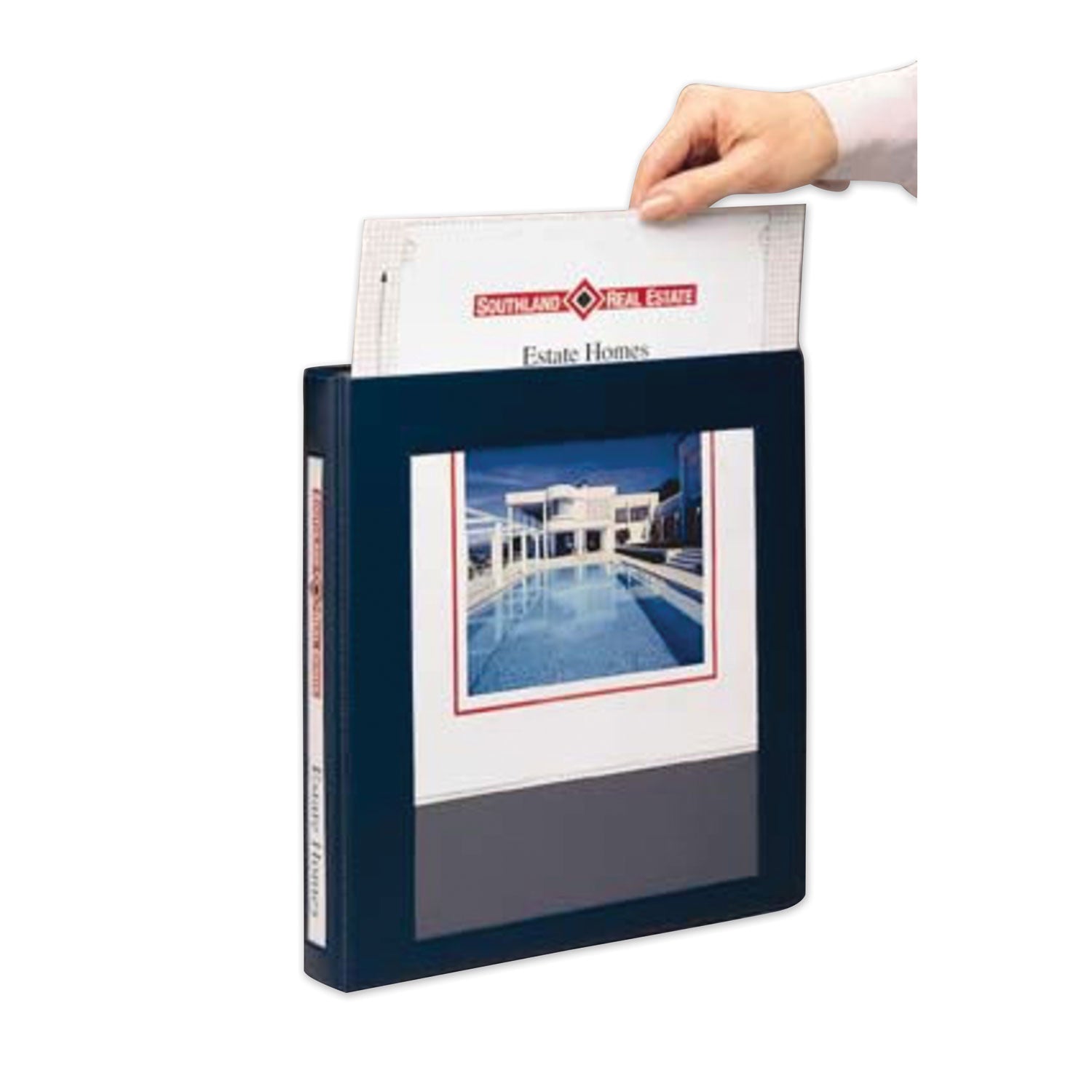 Avery® Framed View Heavy-Duty Binders, 3 Rings, 1.5" Capacity, 11 X 8.5, Navy Blue