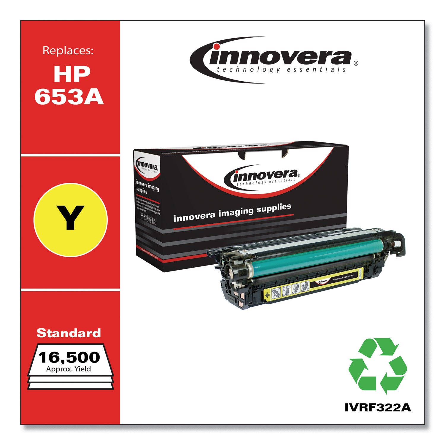 Innovera® Remanufactured Yellow Toner, Replacement for 653A (CF322A), 16,500 Page-Yield - Bloom Skins