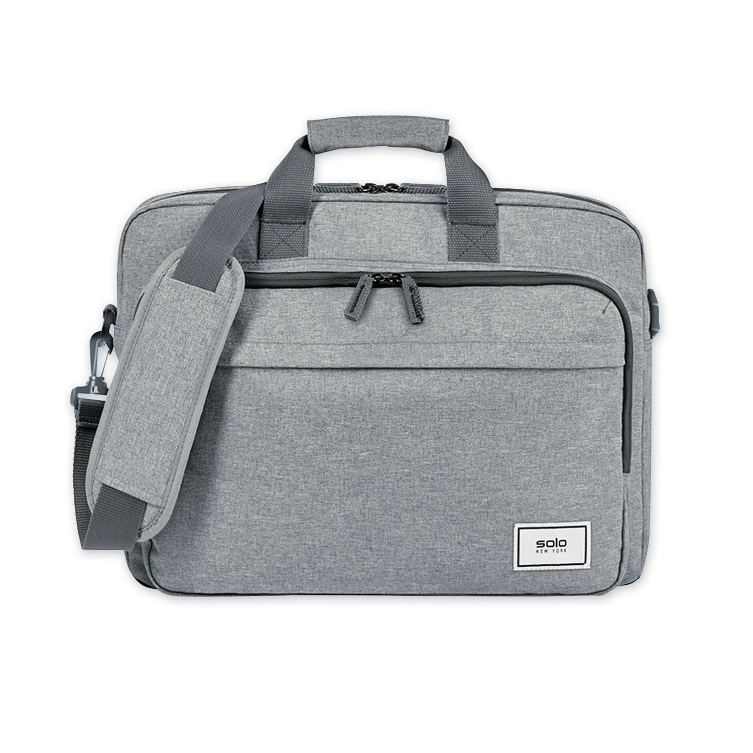Solo Sustainable Recycled Collection Laptop Bag, Fits Devices Up to 15.6", Recycled PET Polyester, 16.25 x 4.5 x 12, Gray