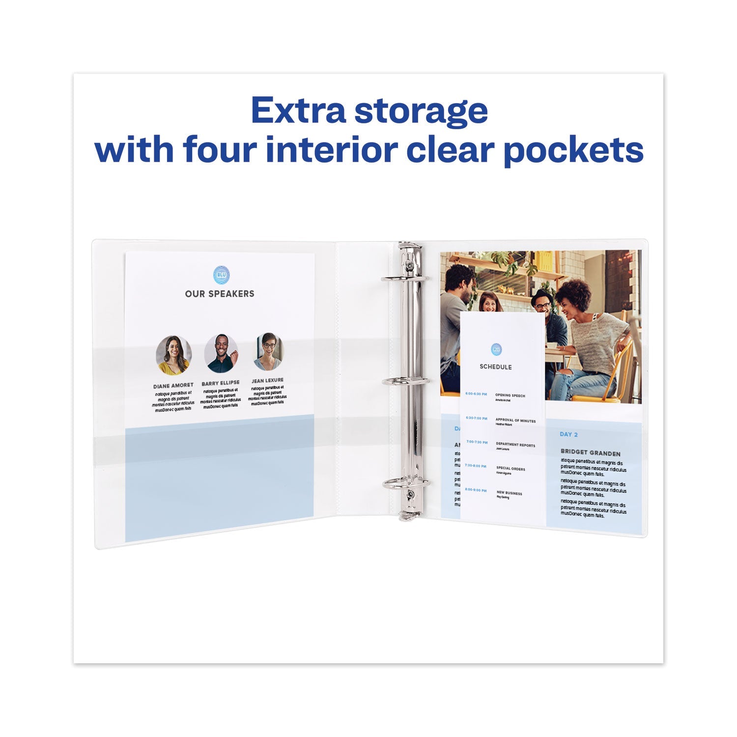 Avery® Touchguard Protection Heavy-Duty View Binders With Slant Rings, 3 Rings, 3" Capacity, 11 X 8.5, White