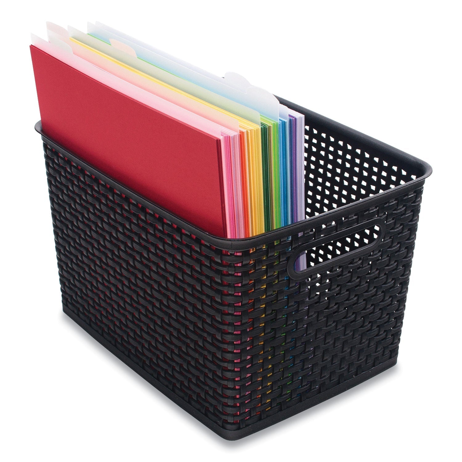 Plastic Weave Bin | Large | Black | Advantus
