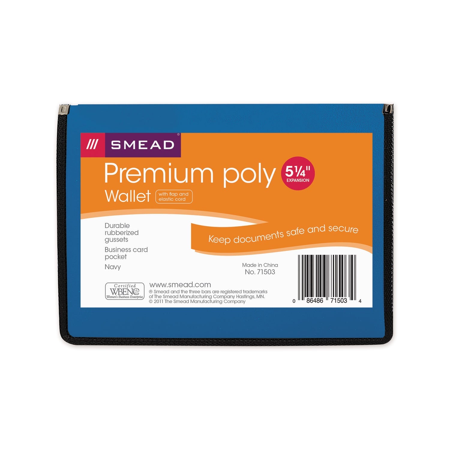 Smead Poly Premium Wallets | 5.25" Navy Blue