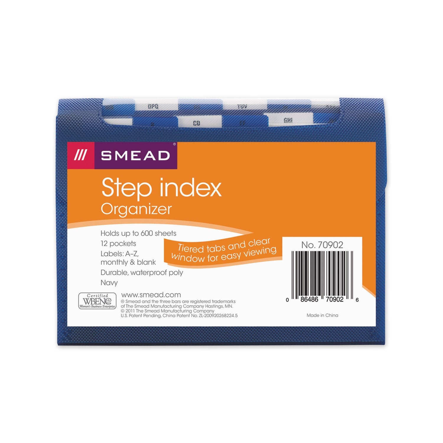 Step Index Organizer | 12-Section, Navy, Smead