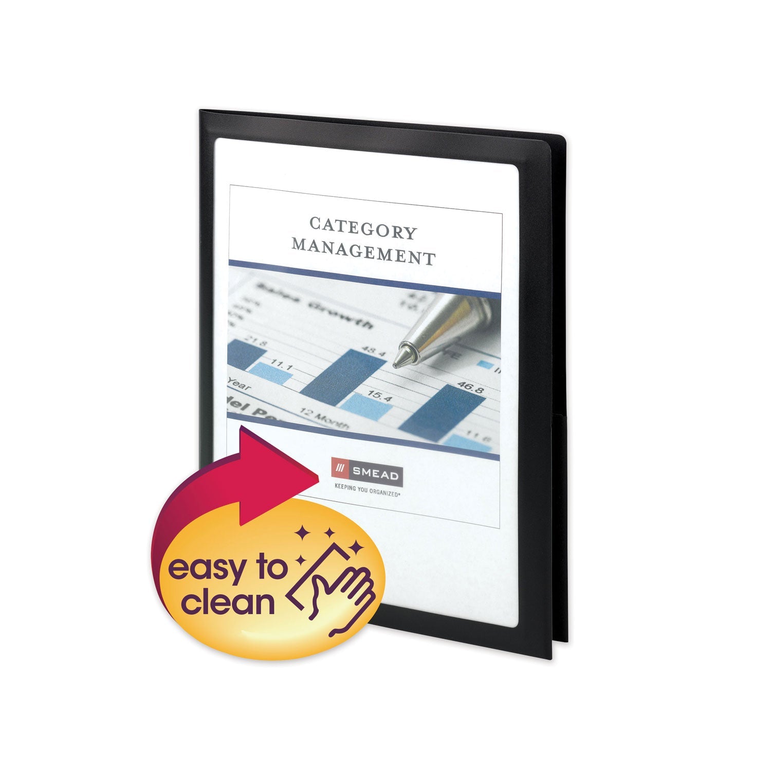 Frame View Poly Two-Pocket Folder | Clear/Black