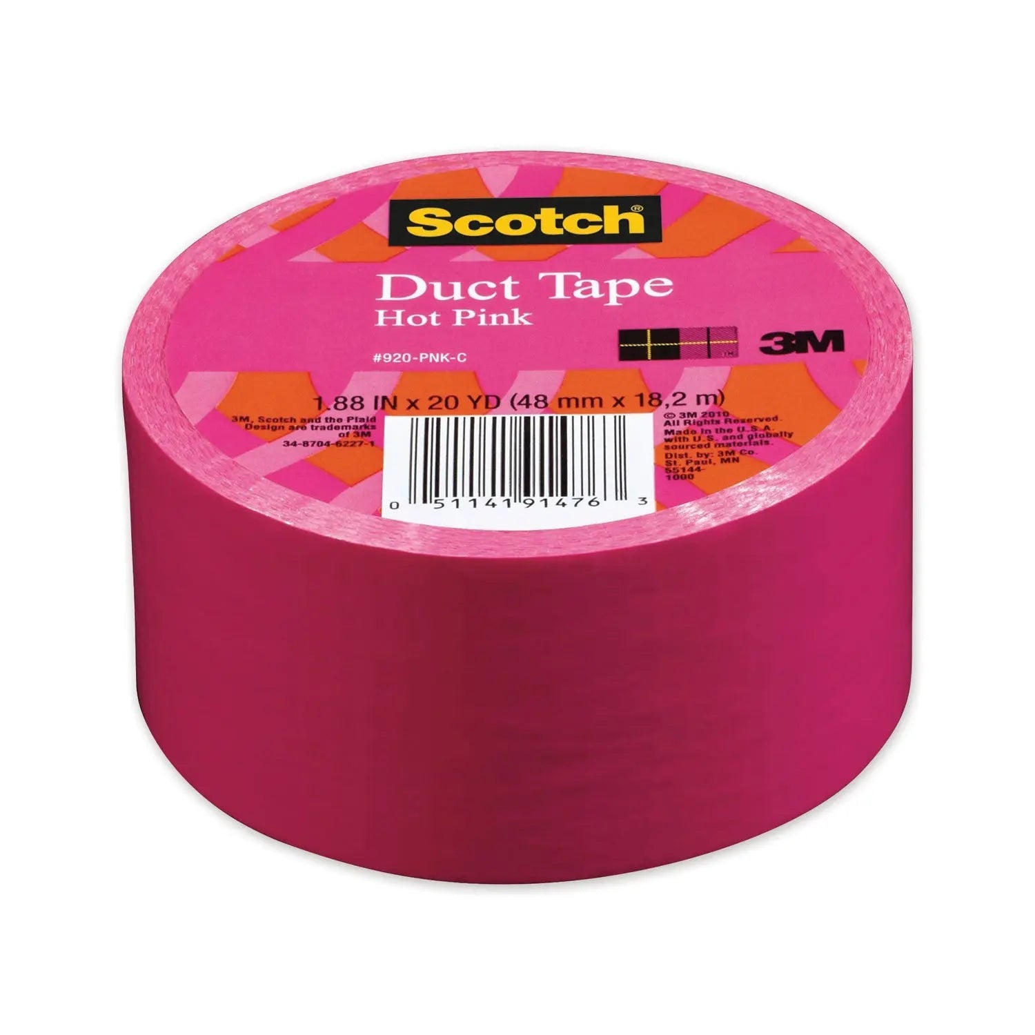 Scotch® Duct Tape, 1.88" X 20 Yds, Hot Pink