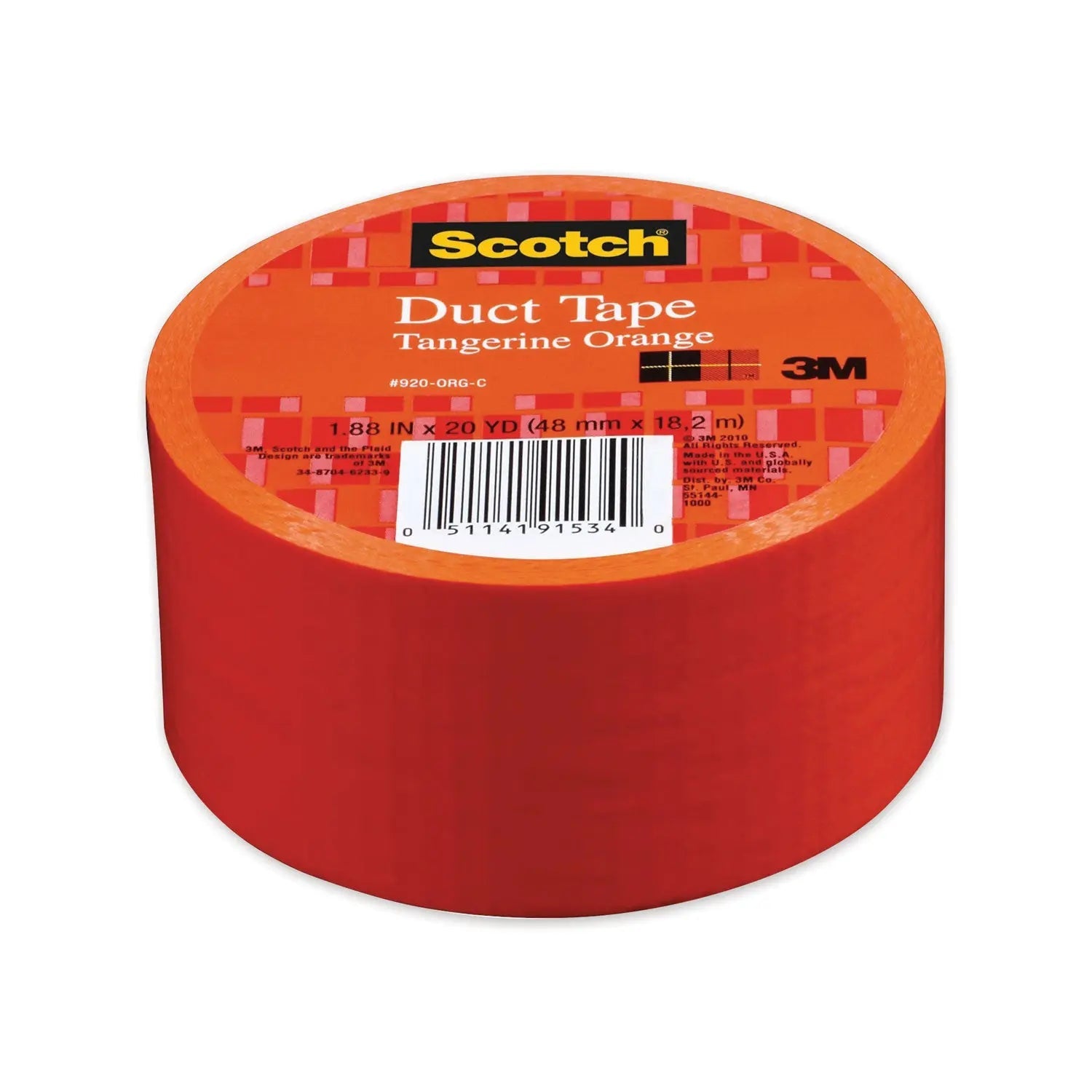 Scotch® Duct Tape, 1.88" X 20 Yds, Tangerine Orange