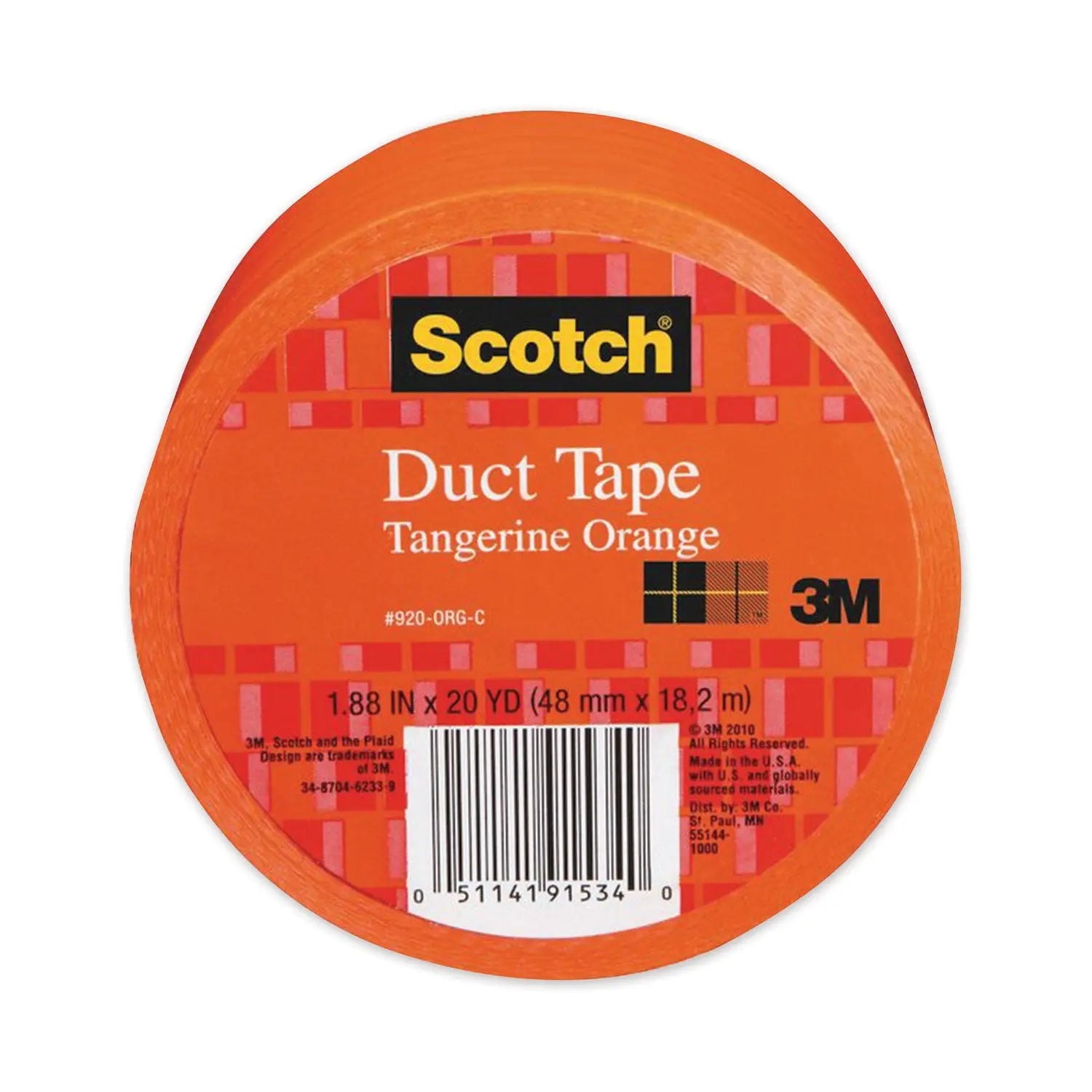 Scotch® Duct Tape, 1.88" X 20 Yds, Tangerine Orange