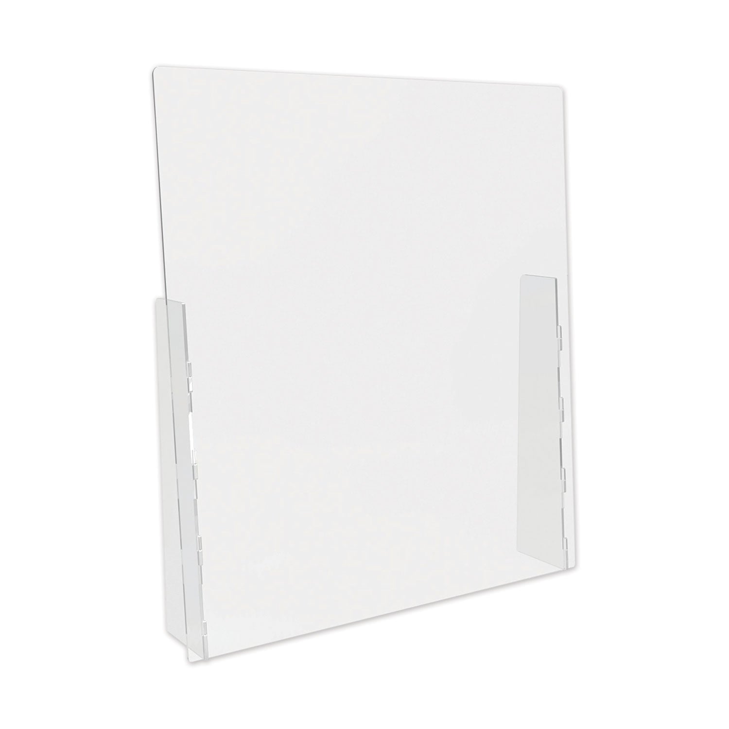 deflecto® Counter Top Barrier With Full Shield, 31.75" X 6" X 36", Polycarbonate, Clear, 2/carton