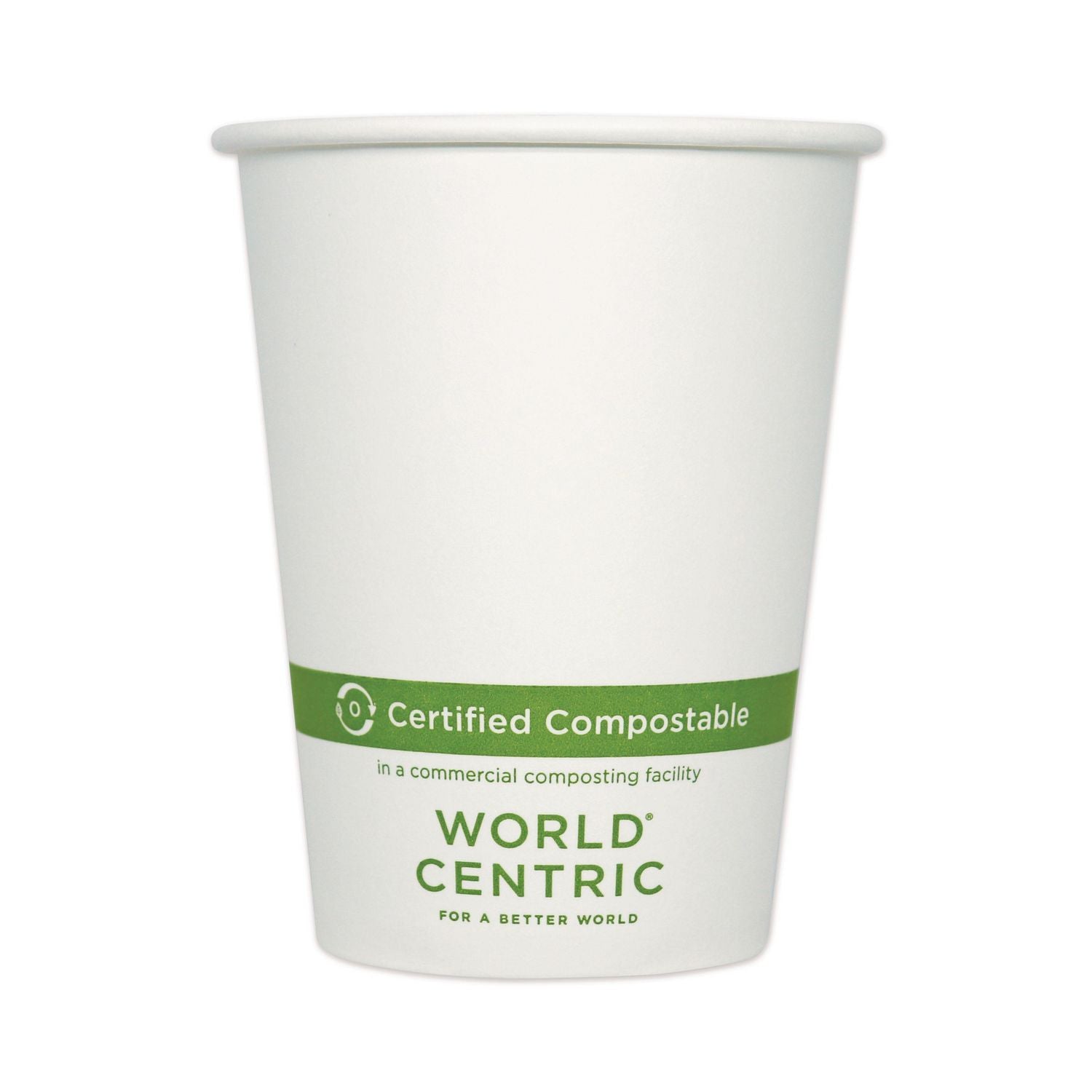 World Centric® Paper Hot Cups, 12 Oz, White, 1,000/carton