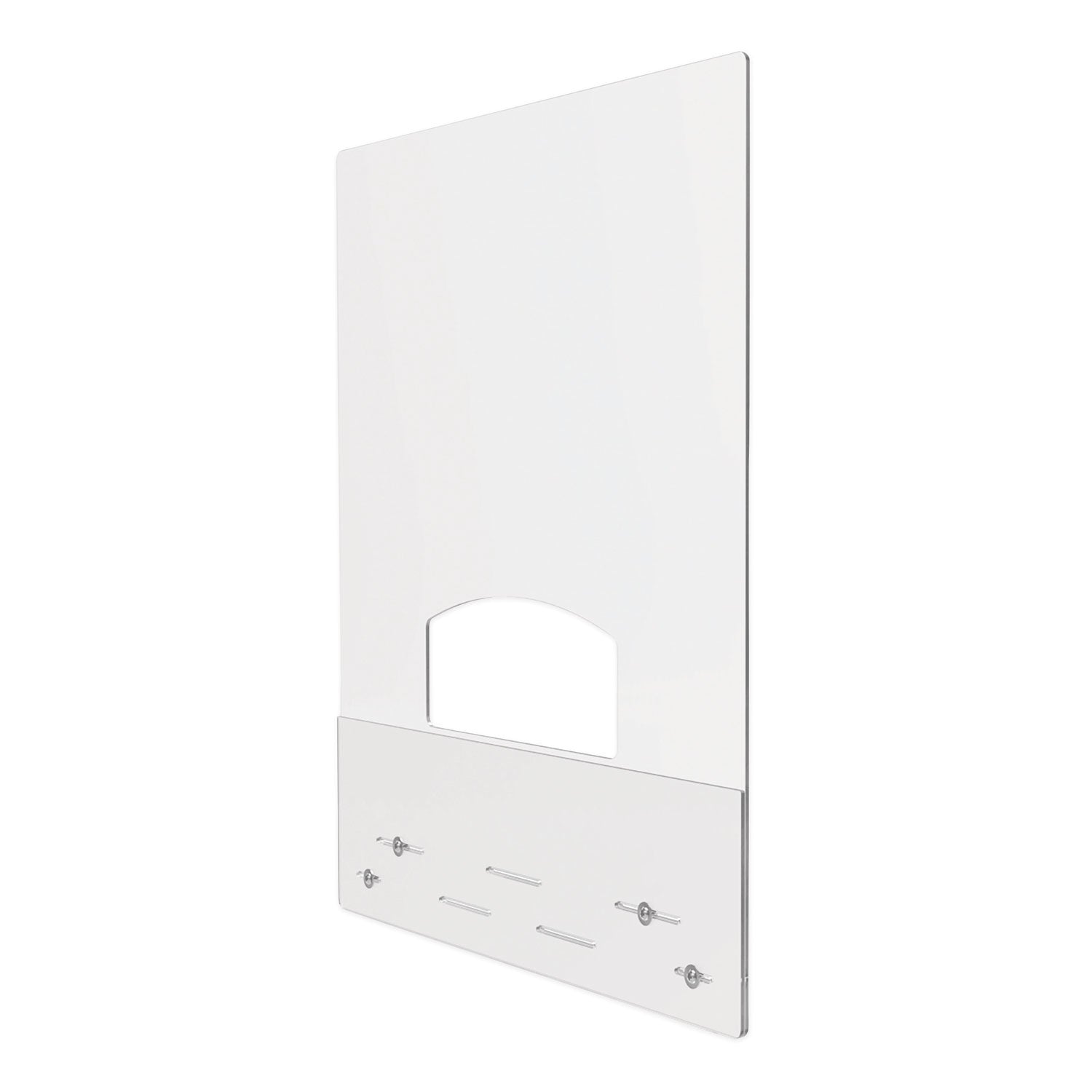 deflecto® Mounting Safety Barrier With Pass Thru, 31.5" X 38", Acrylic, Clear, 2/carton