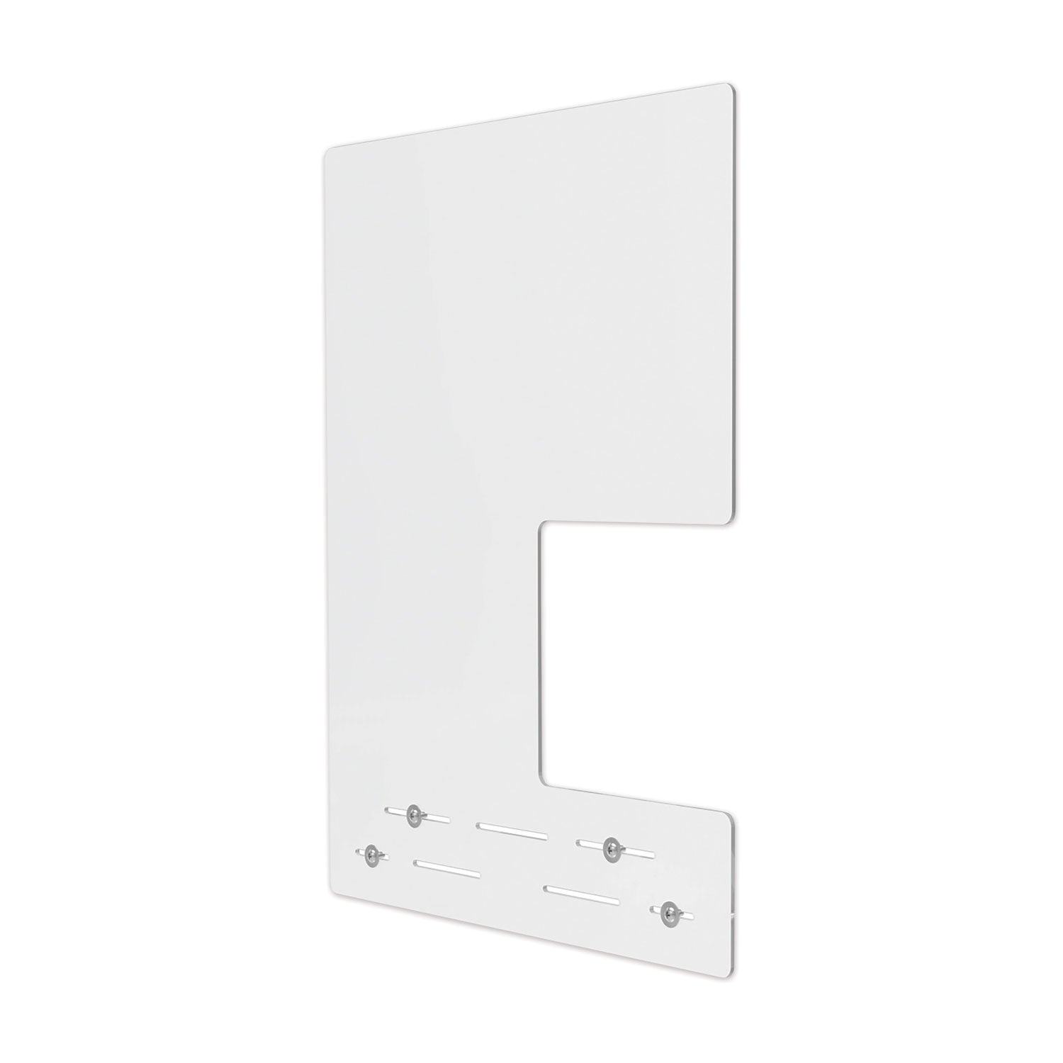 deflecto® Mounting Safety Barrier With Side Pass Thru, 23.75" X 31.75", Acrylic, Clear, 2/carton