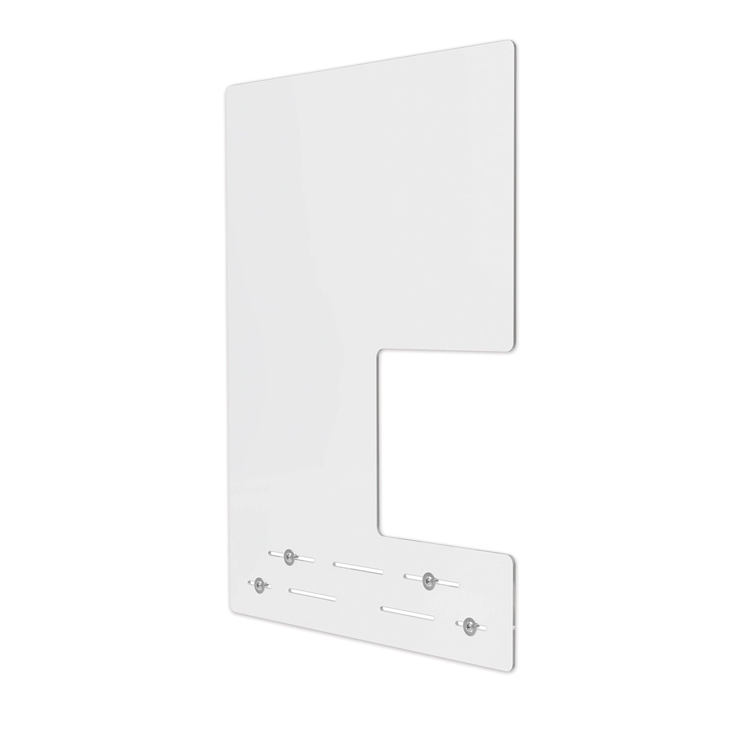 deflecto® Mounting Safety Barrier With Side Pass Thru, 23.75" X 31.75", Polycarbonate, Clear, 2/carton