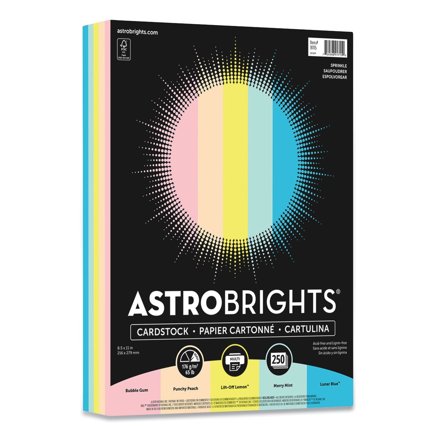 Color Cardstock | Assorted Colors | 250/Pack