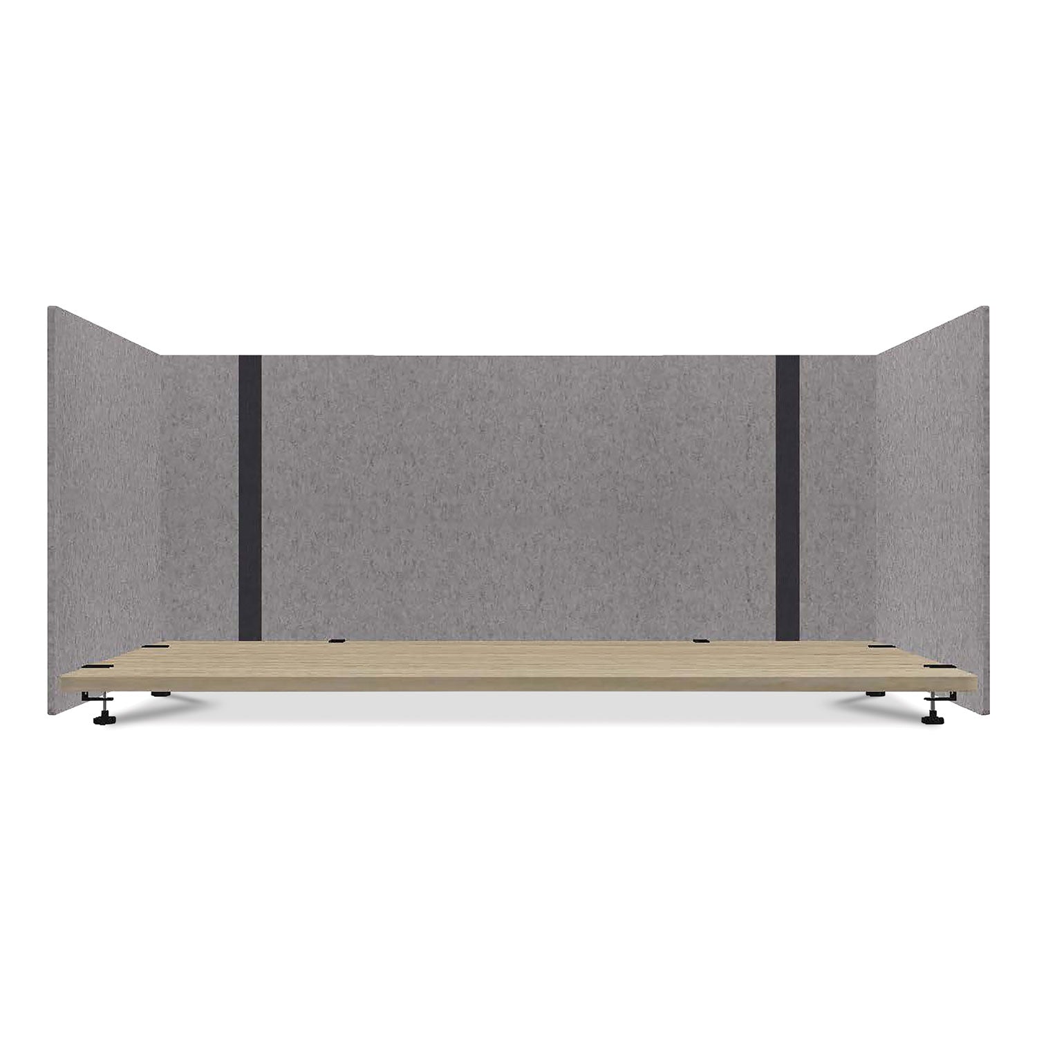 Lumeah Adjustable Desk Screen With Returns, 48 To 78 X 29 X 26.5, Polyester, Gray