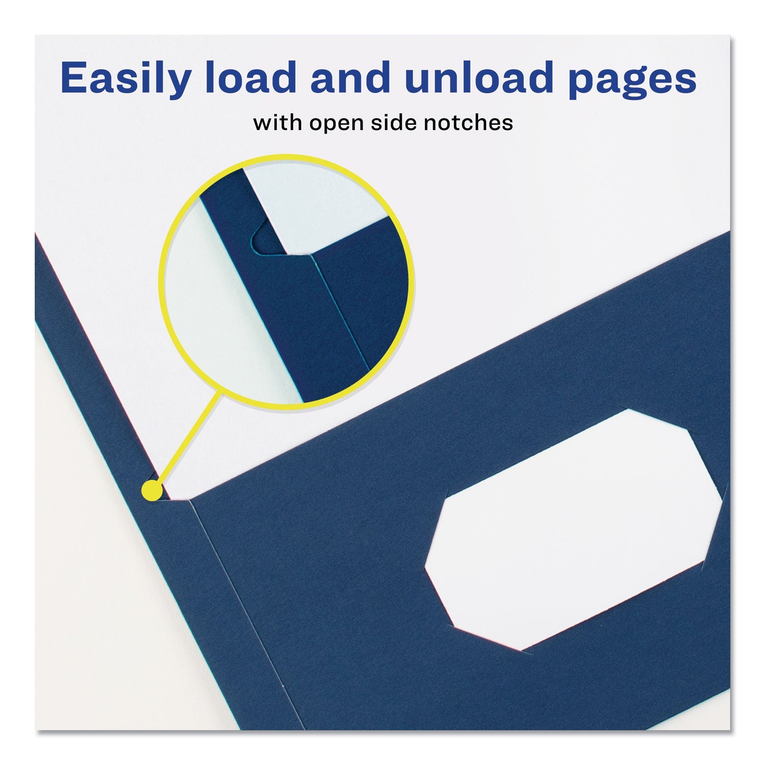 Avery® Two-Pocket Folder, 40-Sheet Capacity, 11 X 8.5, Dark Blue, 25/box