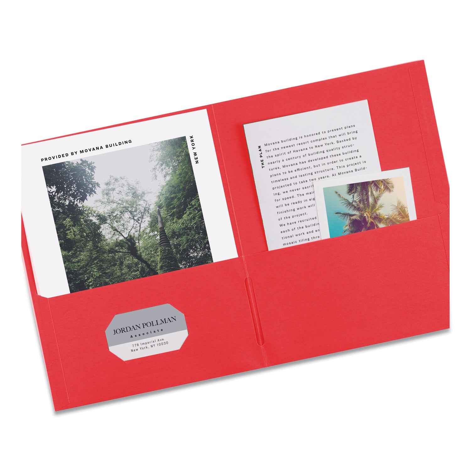 Avery® Two-Pocket Folder, 40-Sheet Capacity, 11 X 8.5, Red, 25/box